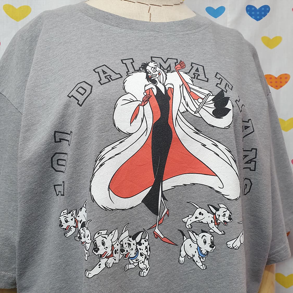 디즈니 크루엘라 달마시안 강아지 도그 동물캐릭터 프린팅 프린트 반팔티셔츠 상품이미지4