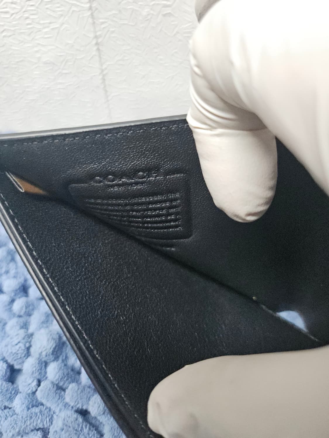 코치 블랙 가죽 반지갑 남성용  11*9 상품이미지5