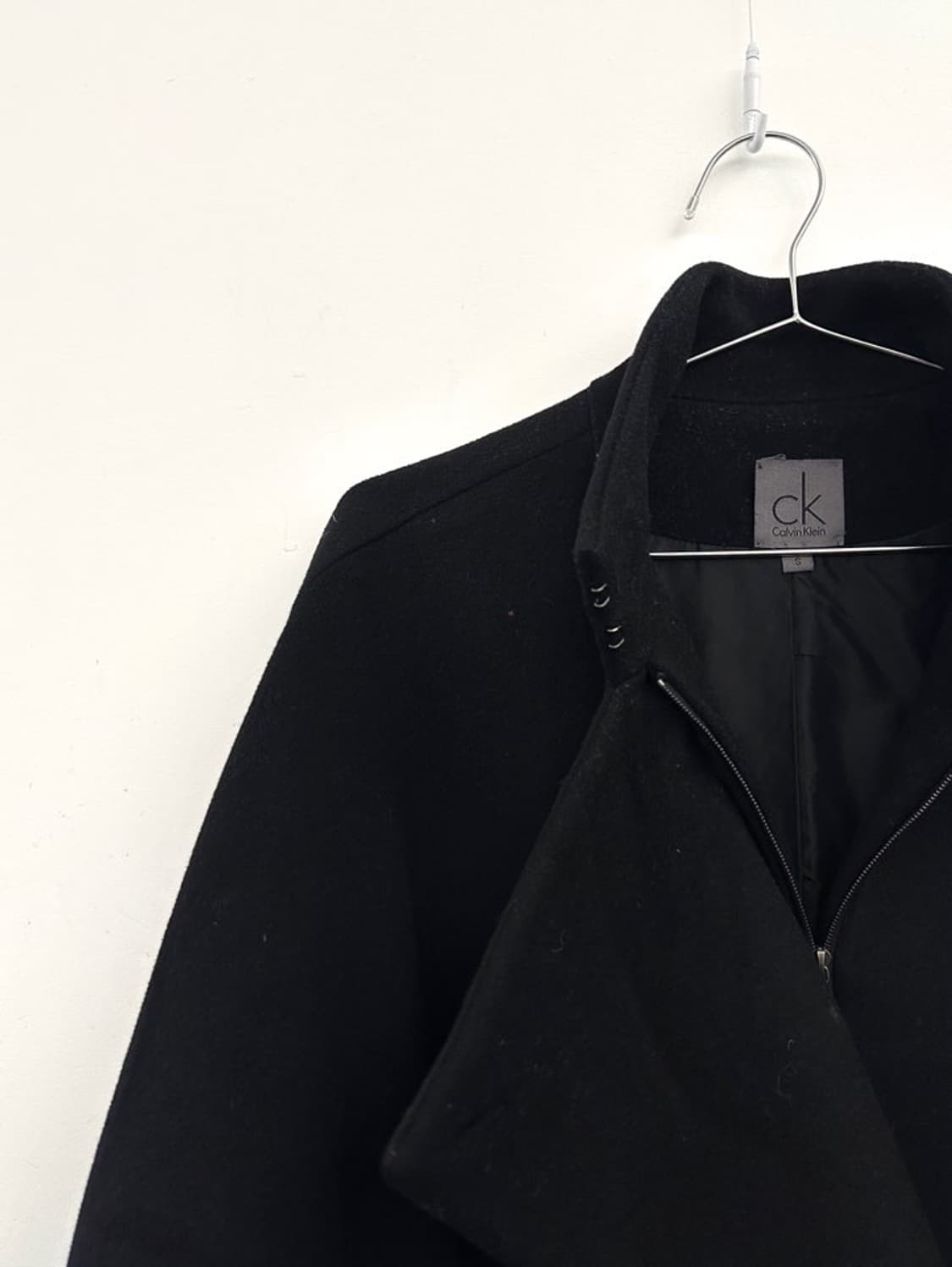 CALVIN KLEIN high neck mid coat / black 상품이미지2