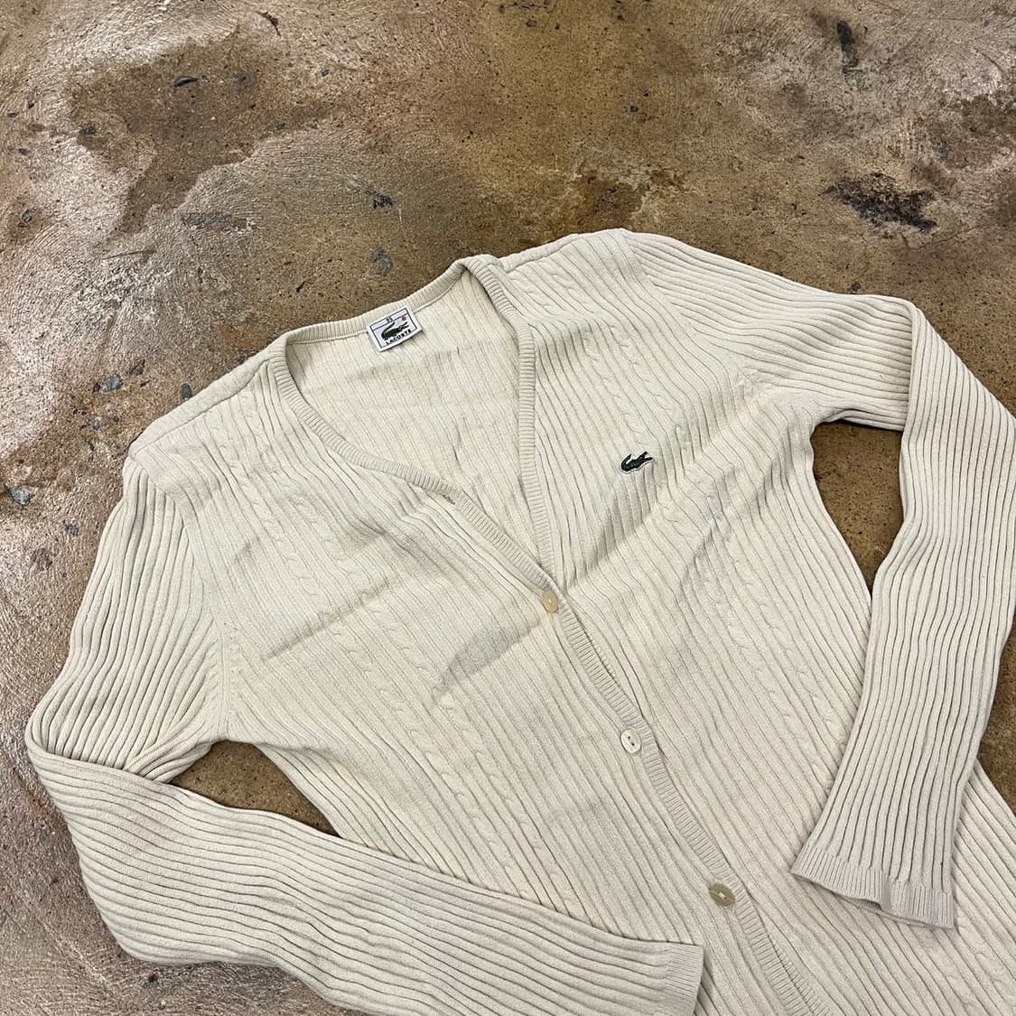 라코스테 아이보리 브이넥 니트 가디건 95 상품이미지1