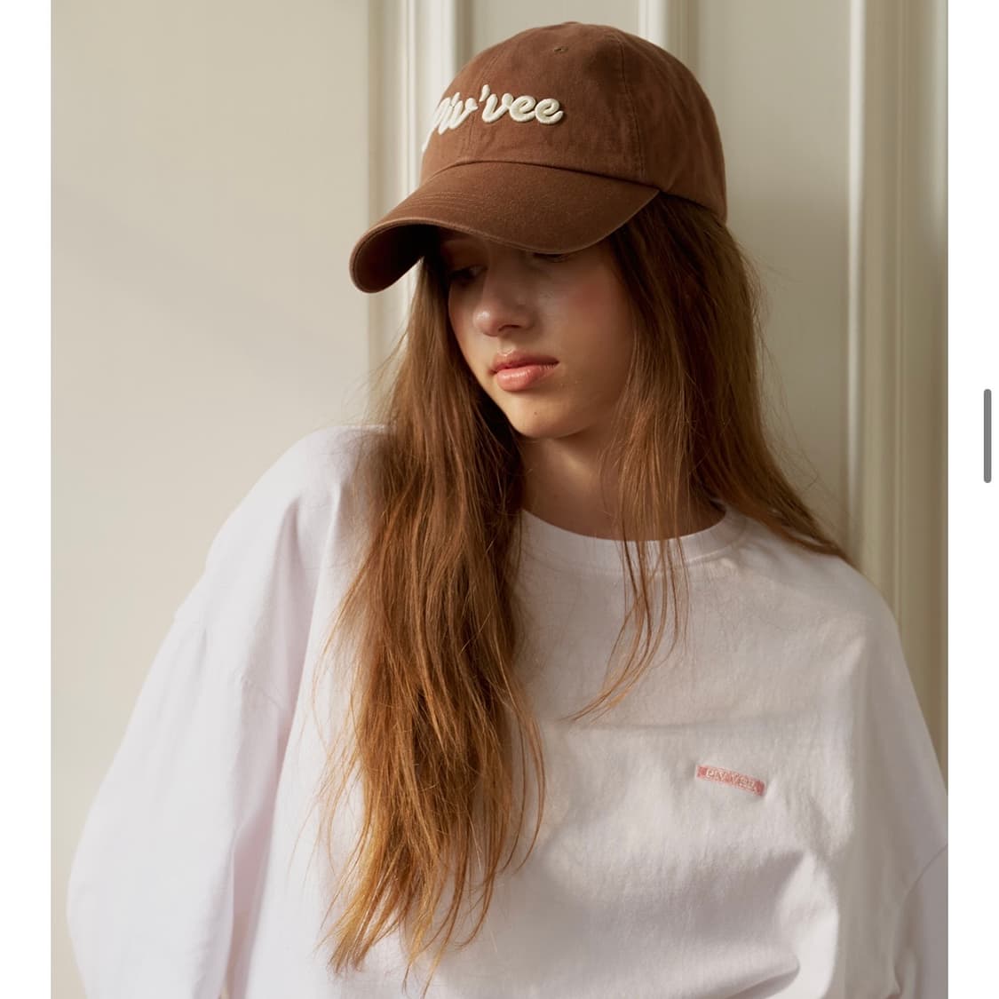 피브비 로고 볼캡 초콜렛브라운 새상품 pivvee 상품이미지3