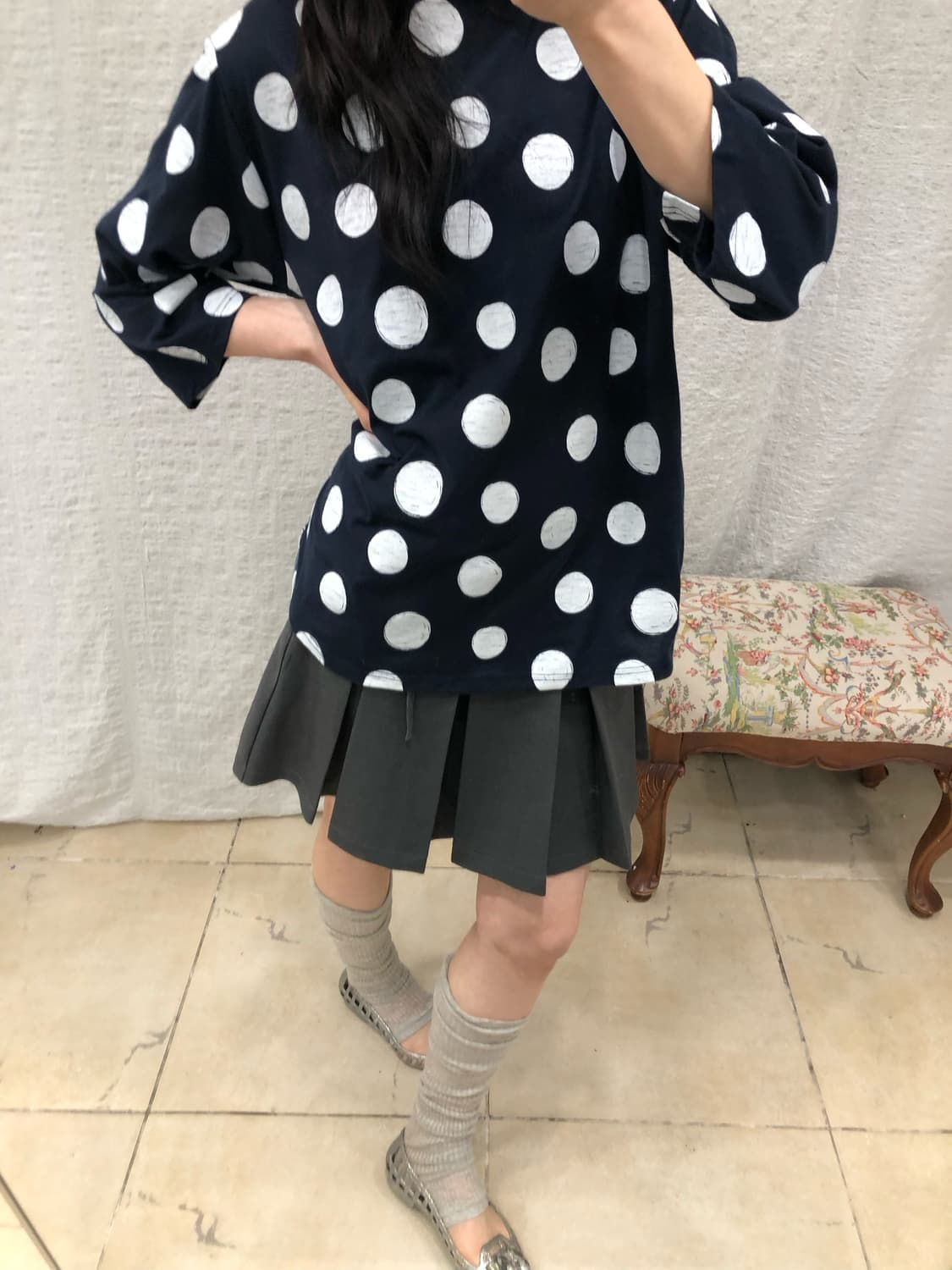 Polka navy t-shirts 상품이미지6