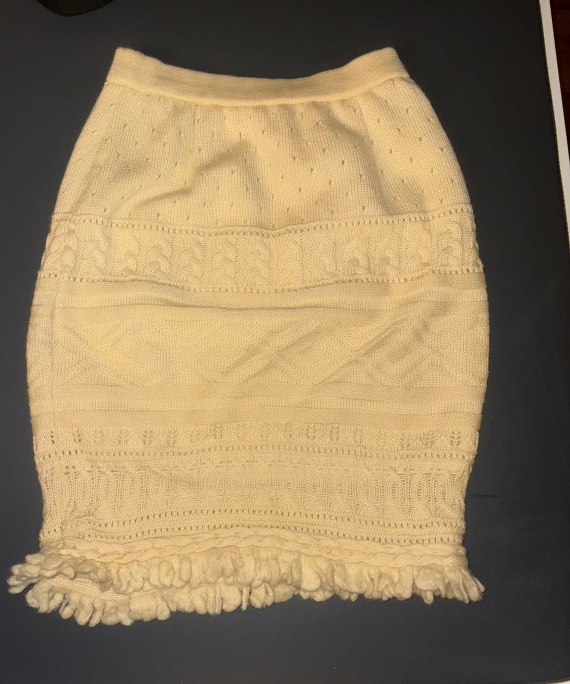 빈티지 에스닉 미디 니트 스커트 상품이미지1