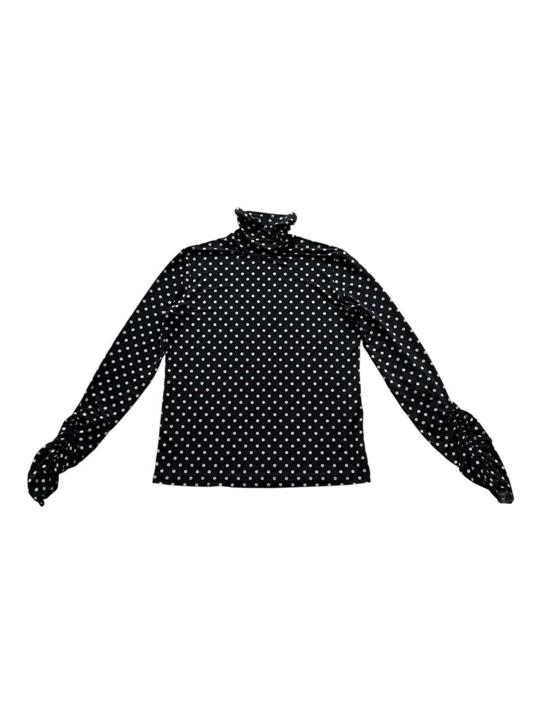 dewe dewe 셔링 긴 팔 땡땡이 상품이미지1