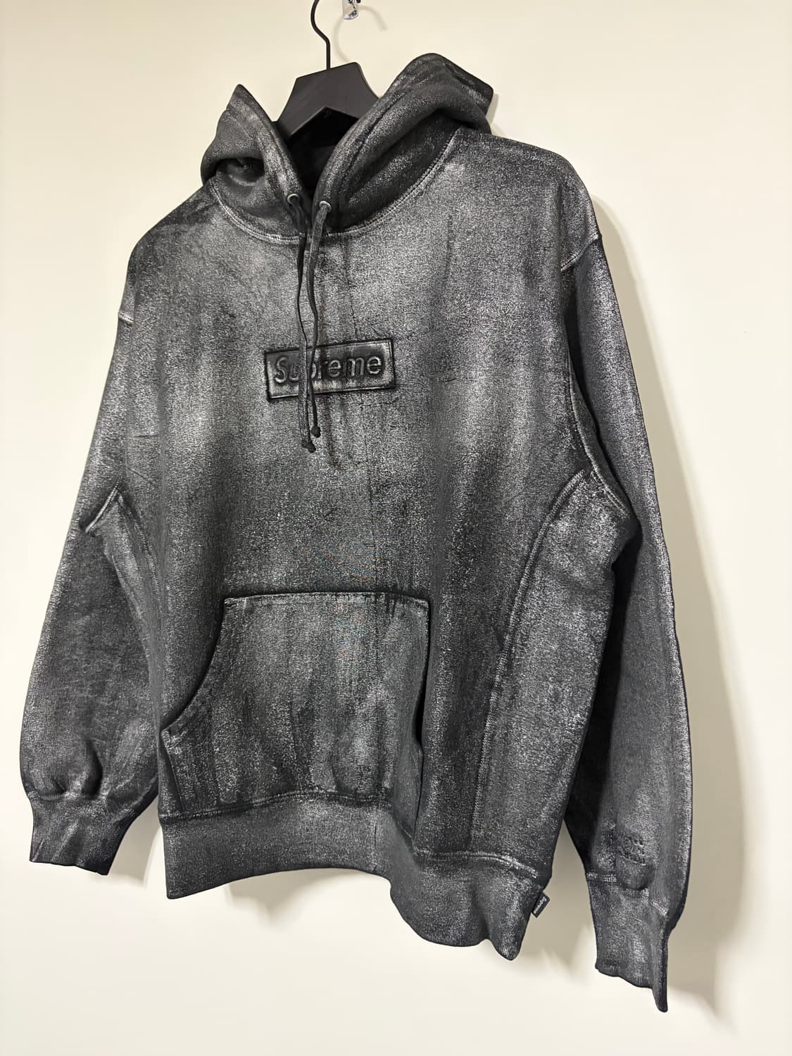 슈프림 x MM6 24SS 포일 박스로고 후드 블랙 S 상품이미지2