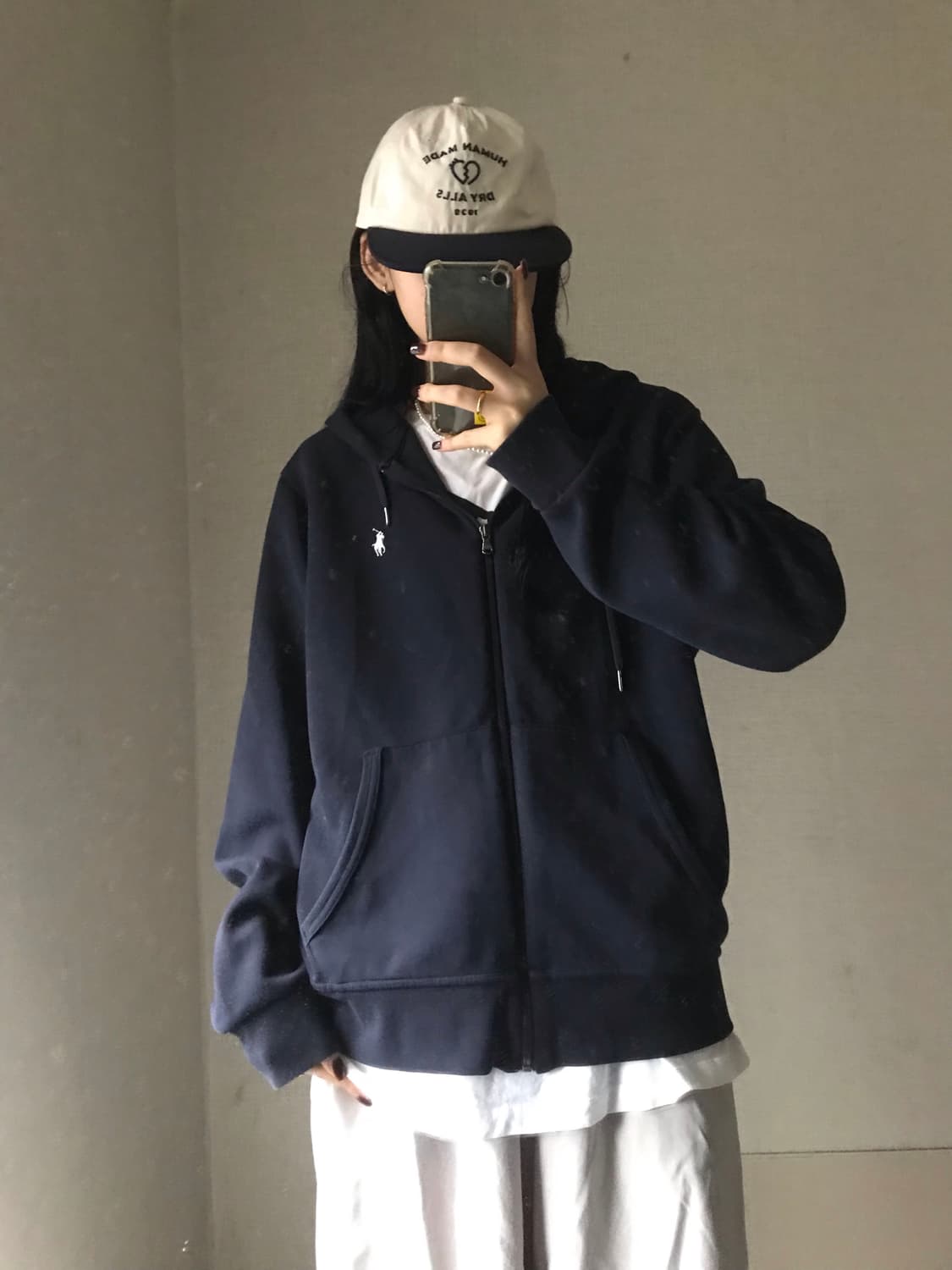 폴로 네이비 화이트포니 후드집업 상품이미지4