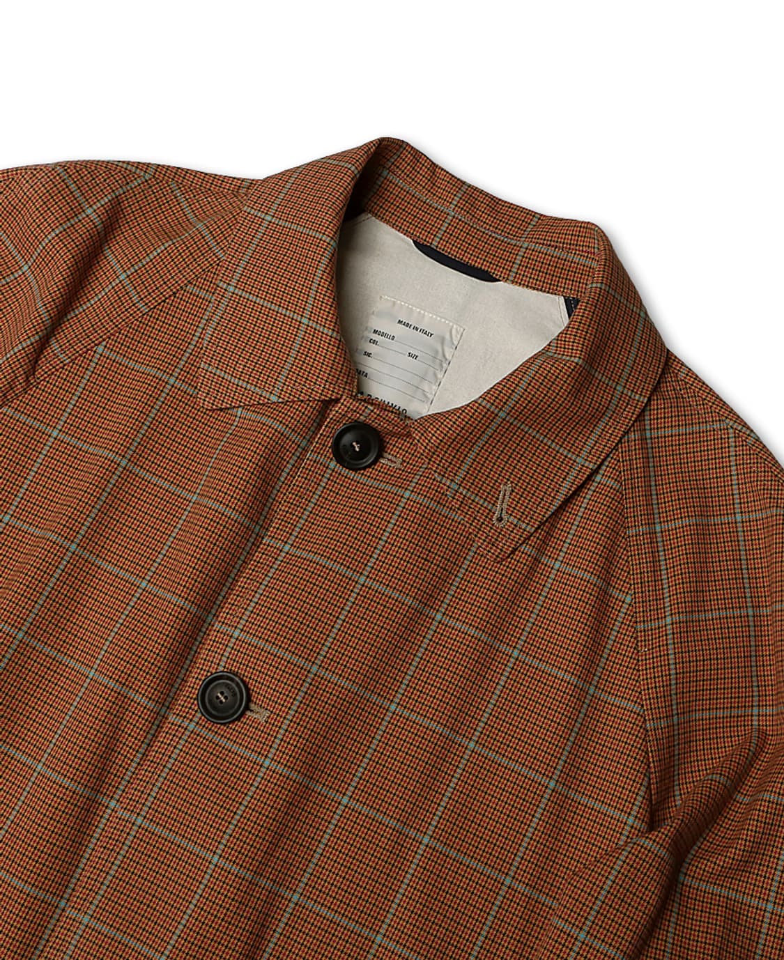 팔토 [Palto] 아르키비오 오렌지 체크 레글런 벨티드 코트 이탈리아 상품이미지2