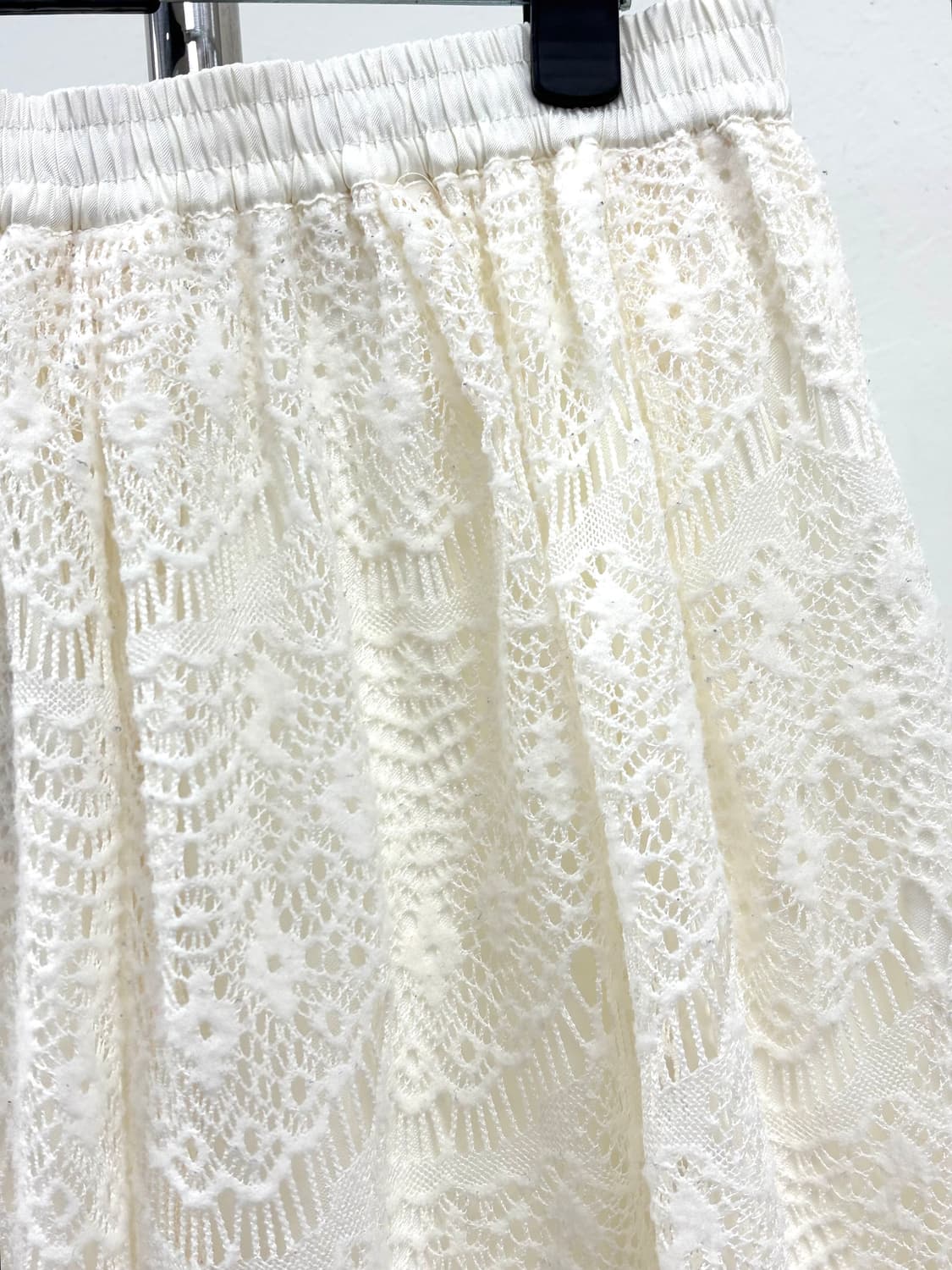 빈티지 아이보리 레이스 샤 스커트 상품이미지5