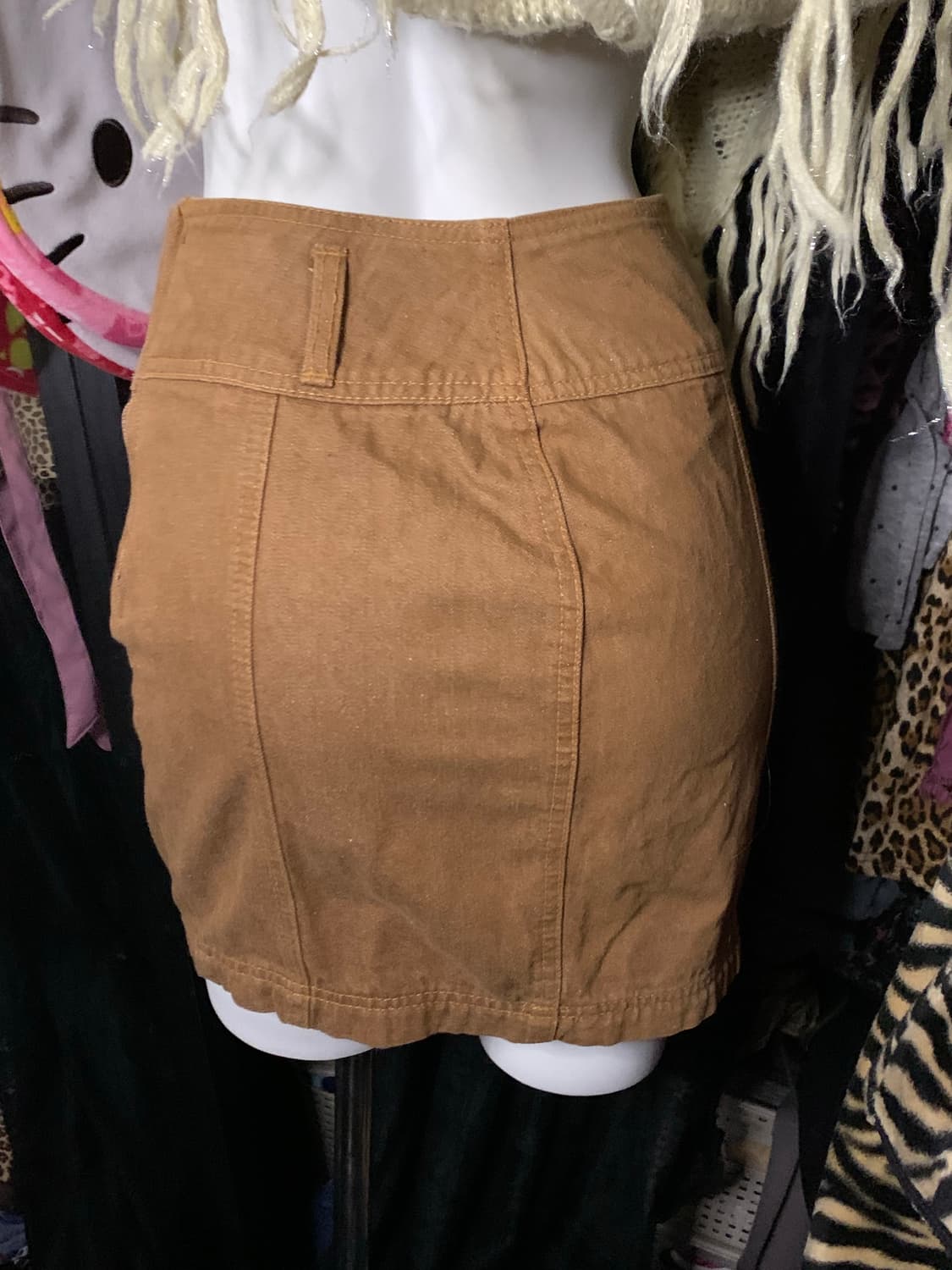 y2k 브라운 펀칭 아일렛 스커트 상품이미지2