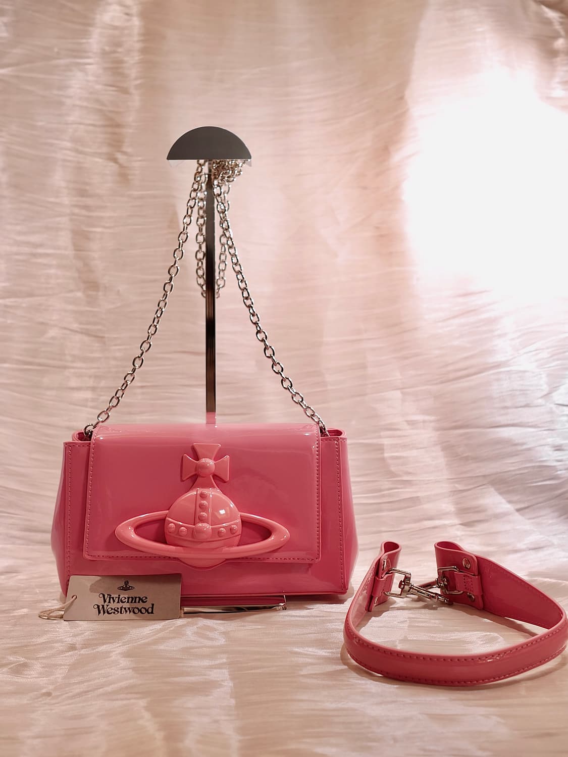 비비안웨스트우드 핑크 헤이즐 미디움 숄더백 상품이미지2