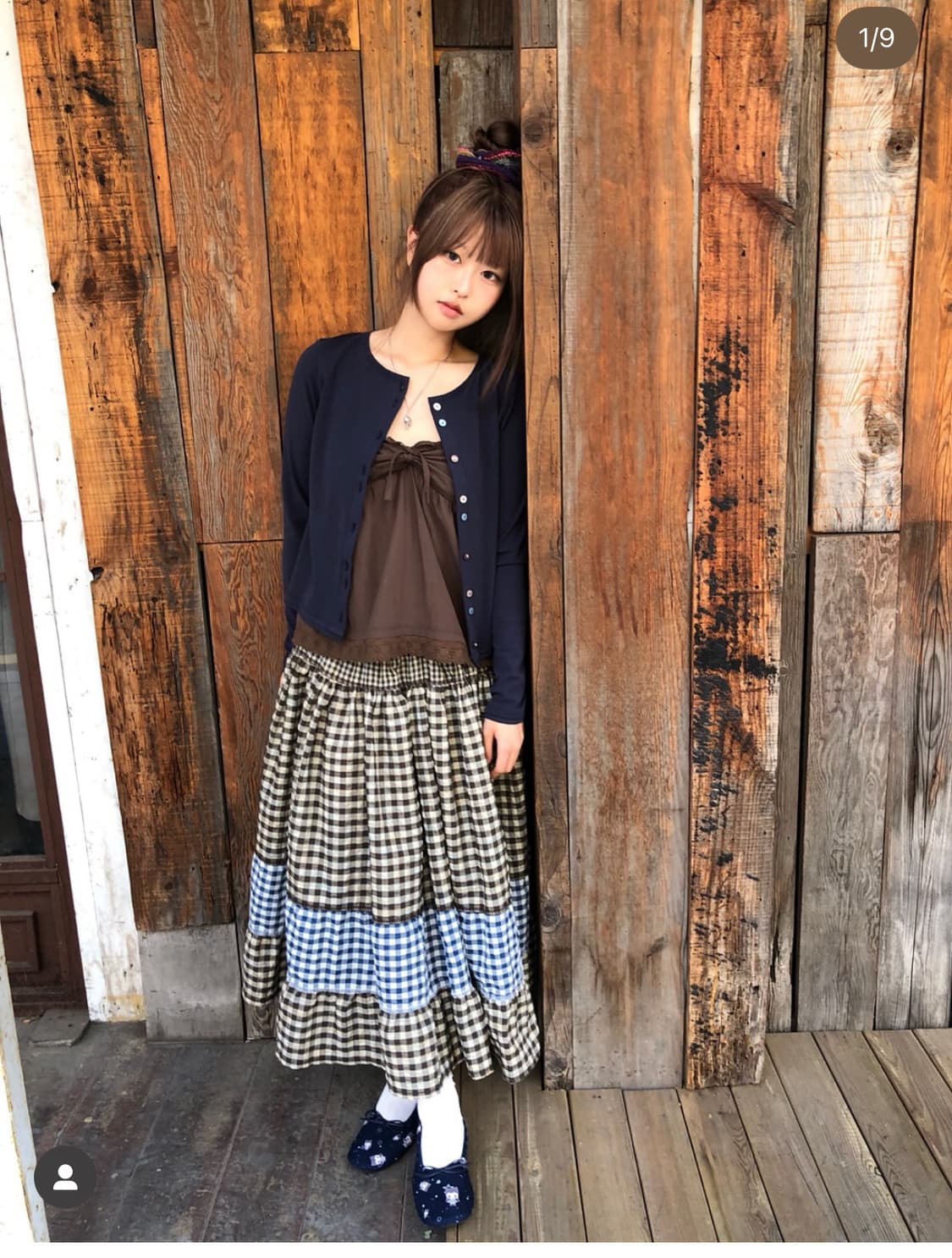 코이세이오 mori check skirt brown 새상품 상품이미지1