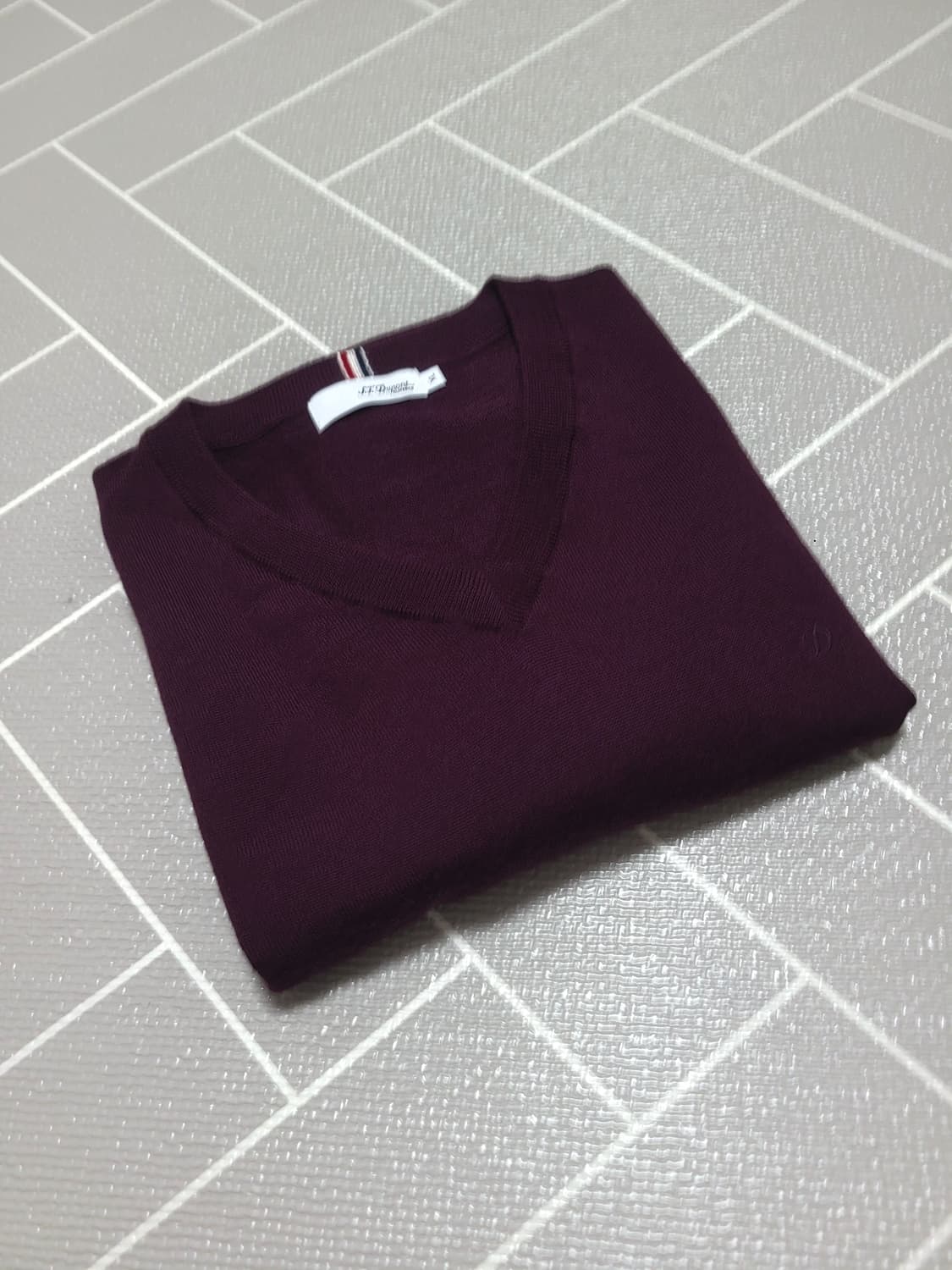 1회착) ST.Dupont 듀퐁 모100%  브이넥 니트 XL 상품이미지7