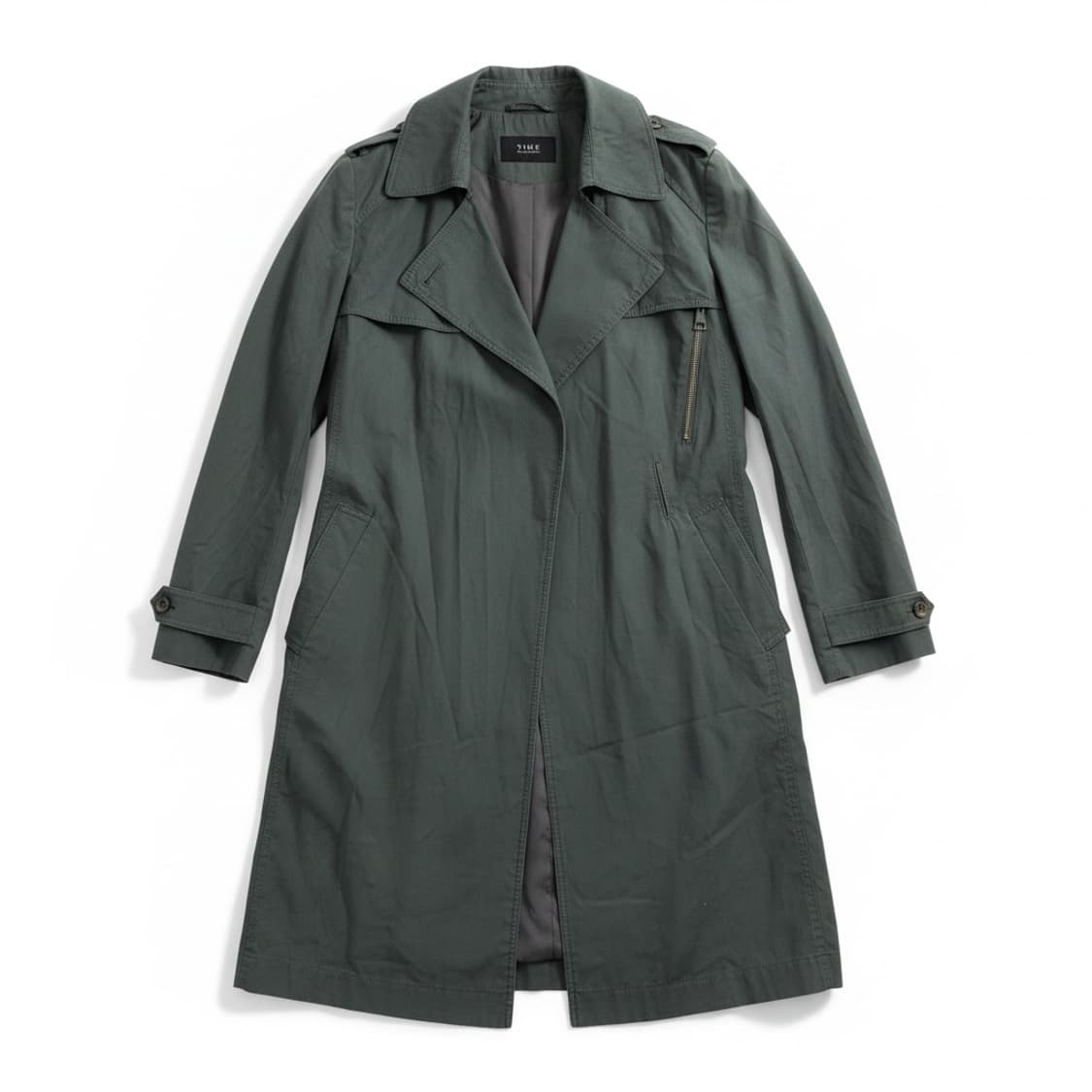 TIME 타임 트렌치 코트 카키색 M 상품이미지1