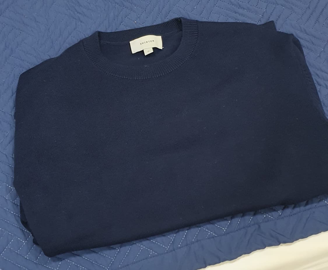 셔터 코튼 캐시미어 니트 네이비 M 상품이미지2