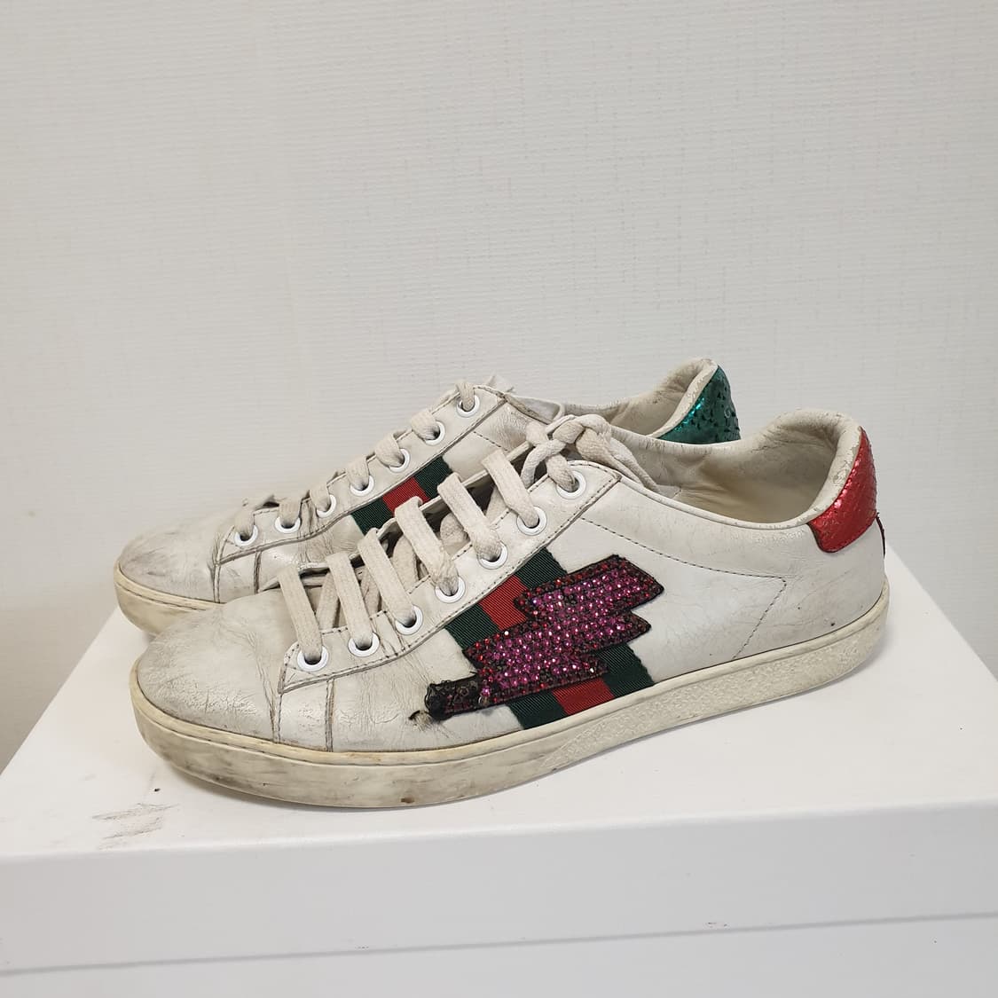 Gucci 구찌 에이스 크리스탈 번개 스니커즈 상품이미지2