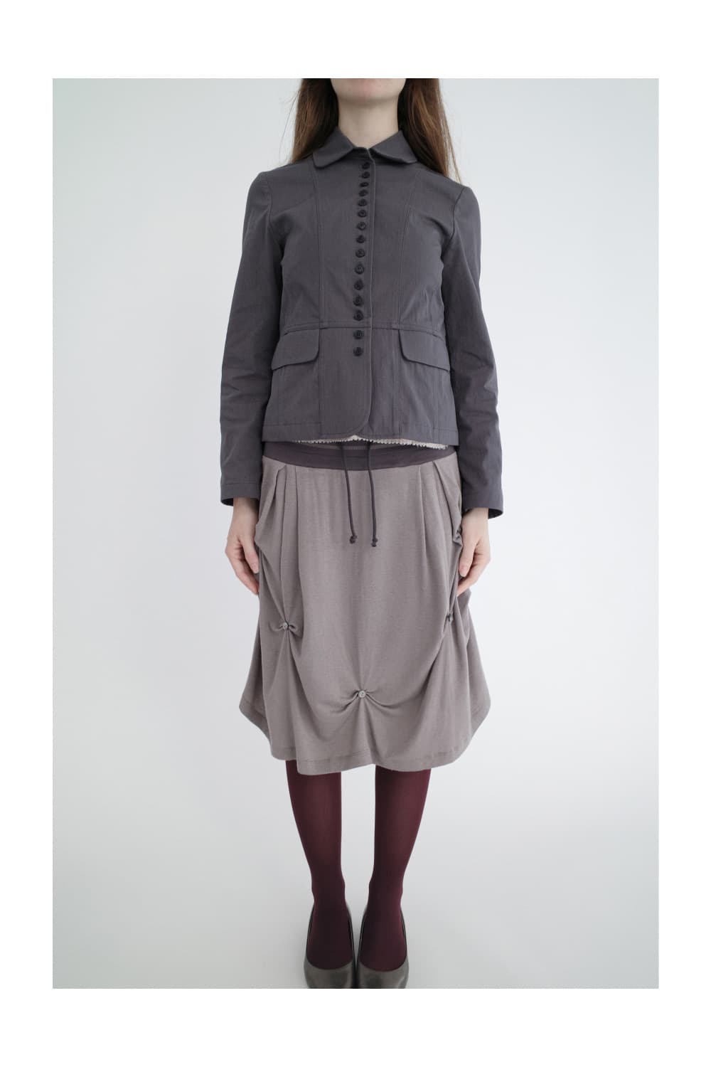 구해요) 산코파퓨엘라 치마 Drape wool skirt(Brown)  상품이미지2