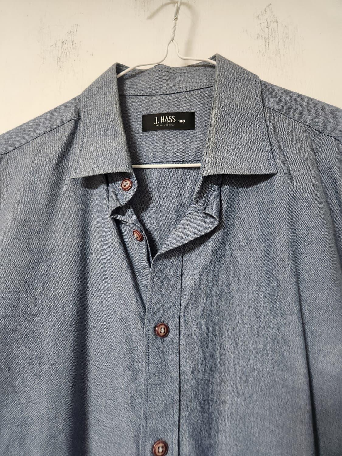 J.HASS 남성 셔츠 블루 긴팔 100 상품이미지3