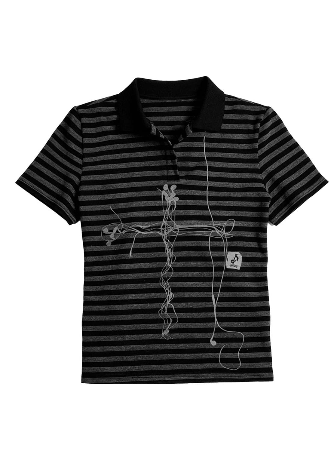 Cross Earphone Graphic Stripe Polo T-Shi 상품이미지1