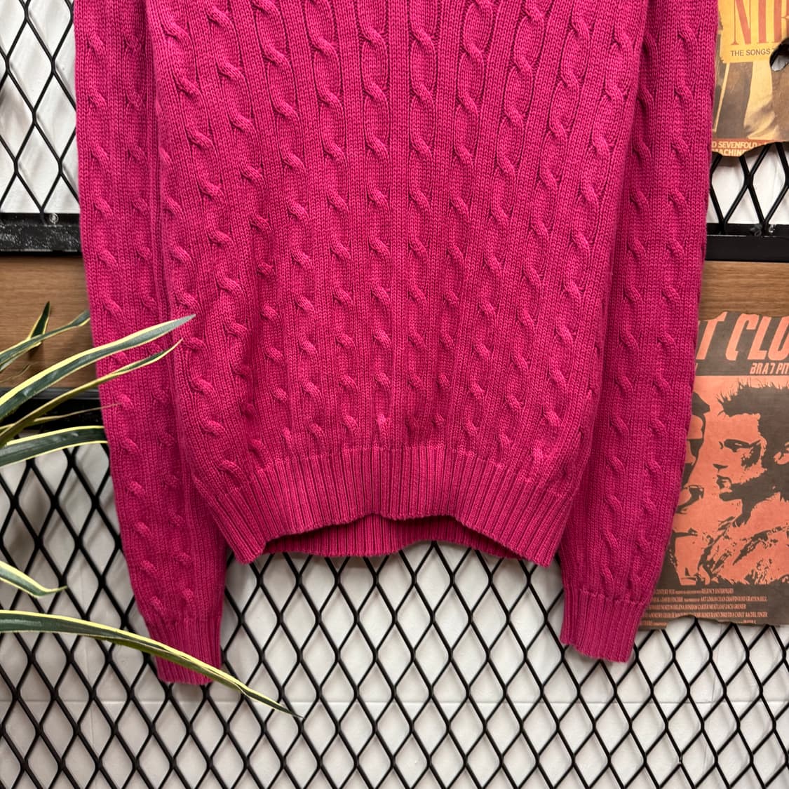 폴로 랄프로렌 케이블 니트 옐로우 포니 포인트 와인 상품이미지4