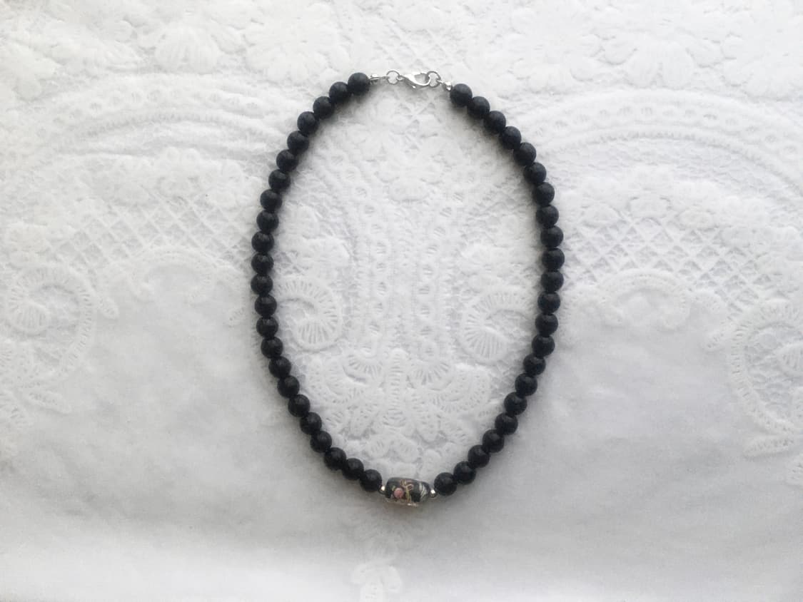 viburnum shop 블랙 로즈 장미 목걸이 상품이미지1