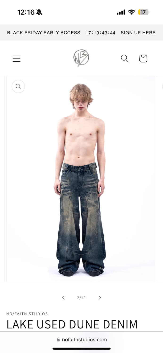 Nofaithstudios lake used dune denim M 상품이미지3