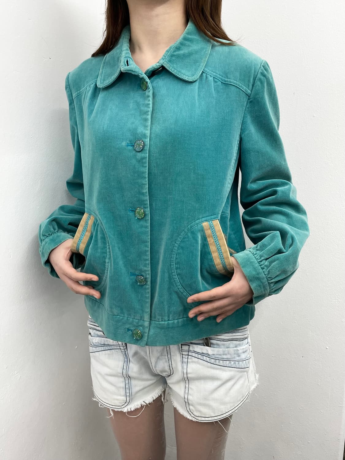 민트 코듀로이 포켓 디테일 자켓 상품이미지2