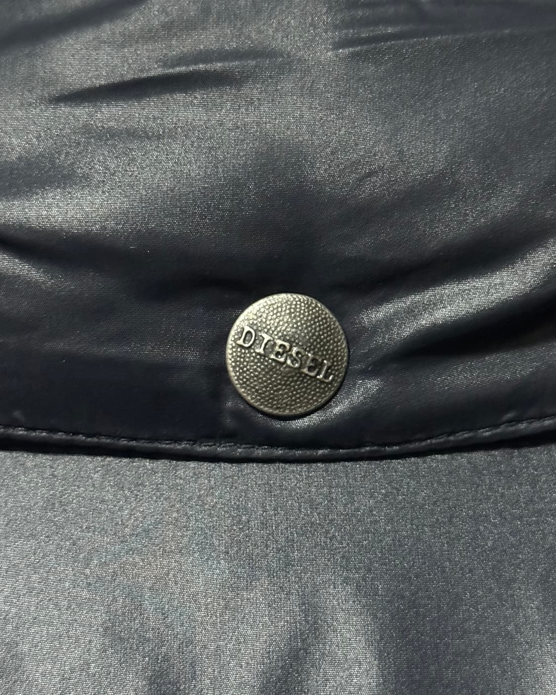 디젤 나일론 다크 네이비 남색 바이커 지퍼 덕다운 오리털 패딩 고스 펑크 상품이미지7