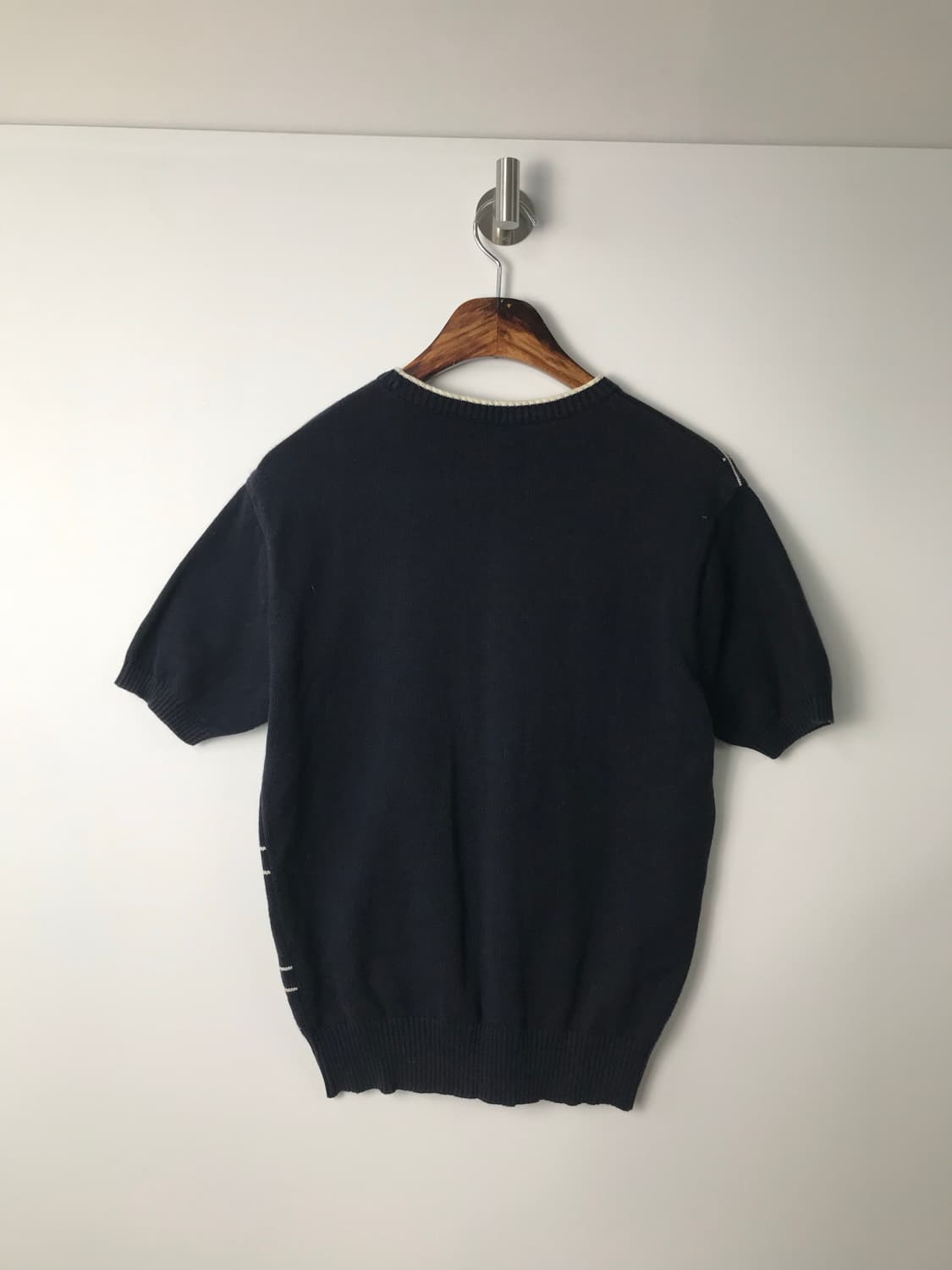 라코스테 자수로고 체크 반팔 니트 상품이미지3