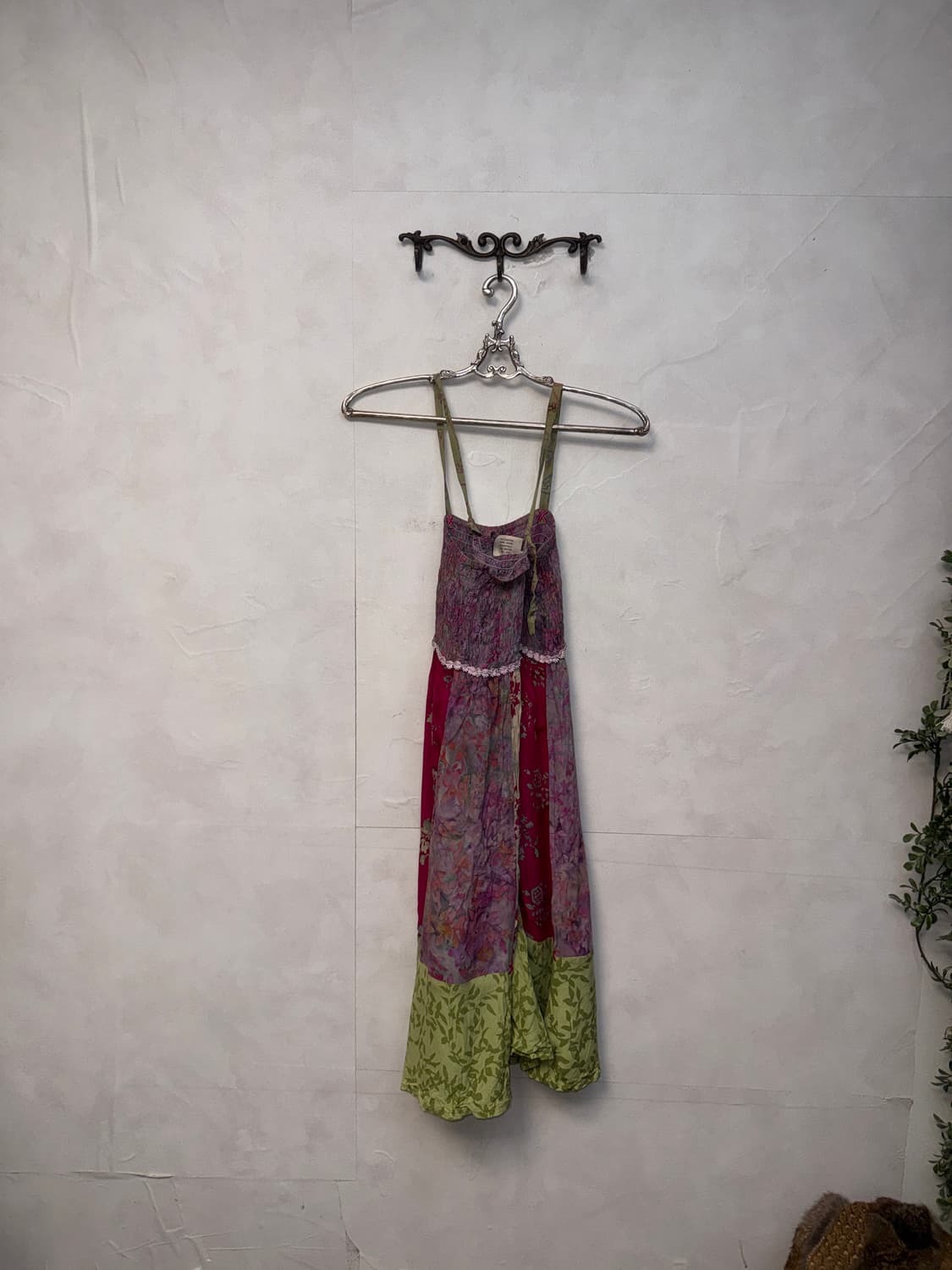 Pink green floral patchwork ops 상품이미지6