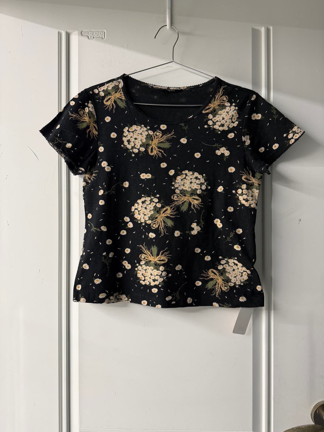 일본빈티지 핑크하우스 꽃패턴 레이스 탑 상품이미지4