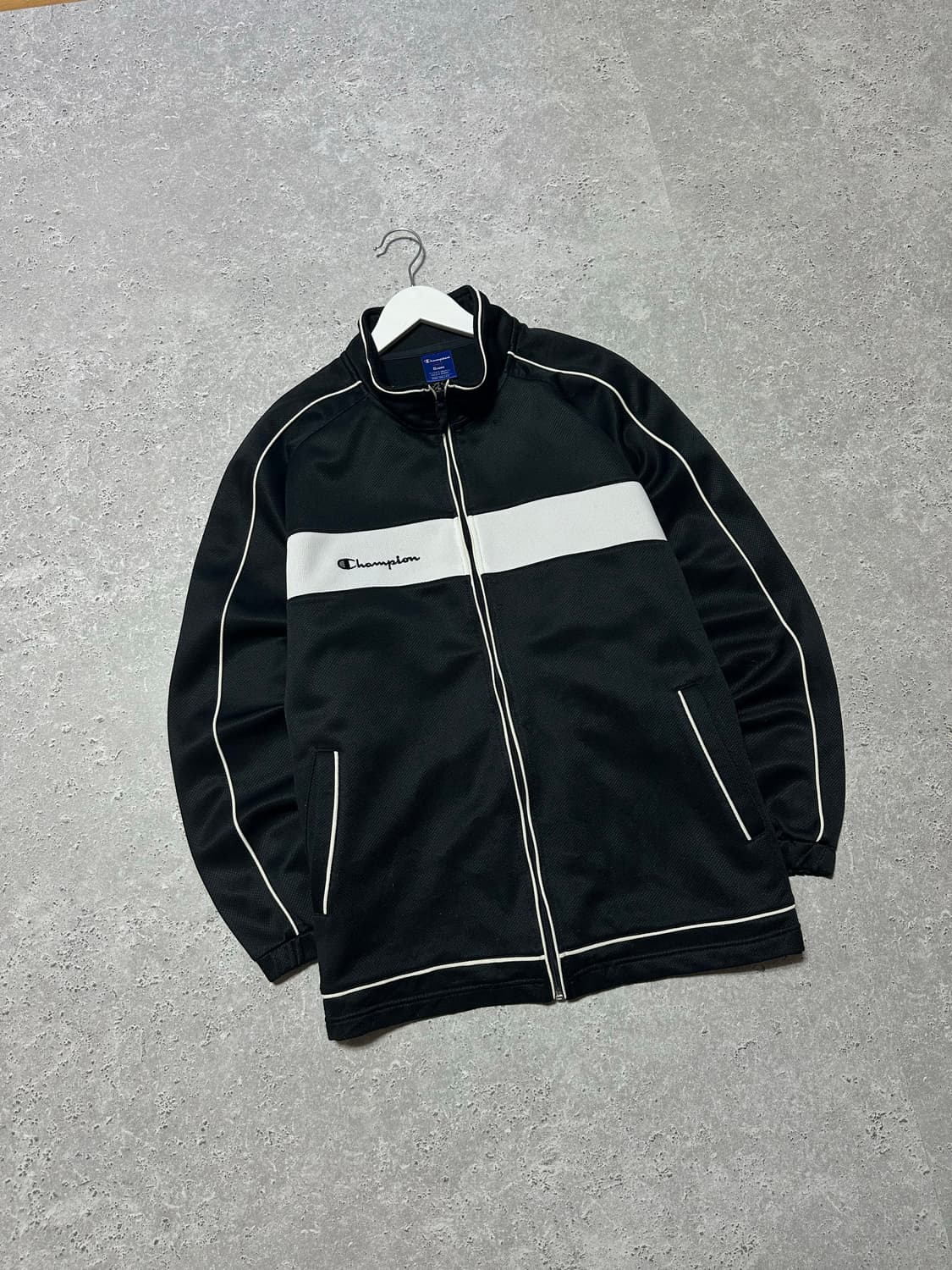 챔피온 스몰로고 배색 블랙 져지 상품이미지1