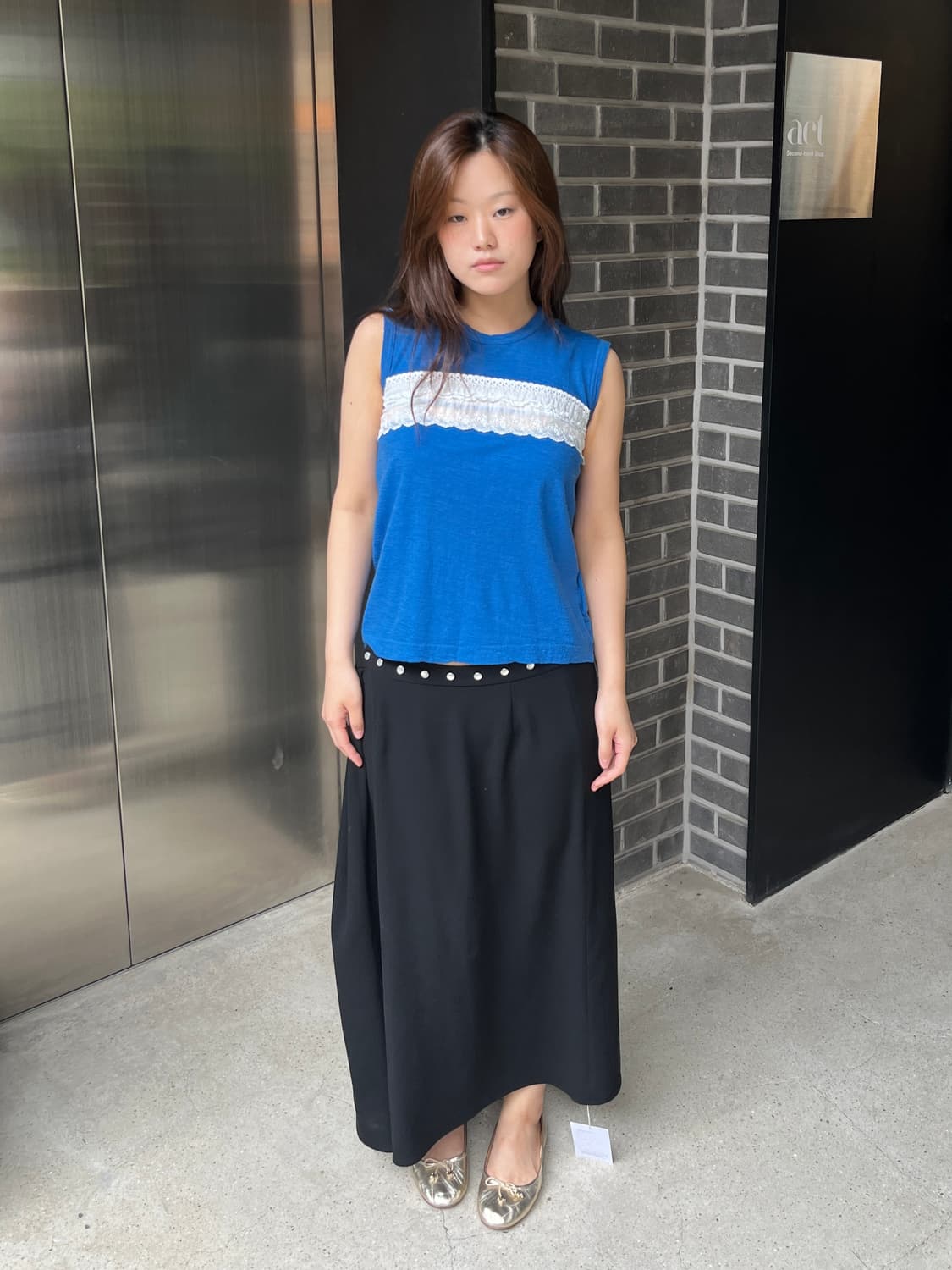 Comme des Garcons 꼼데가르송 레이스 탑 블루 상품이미지4