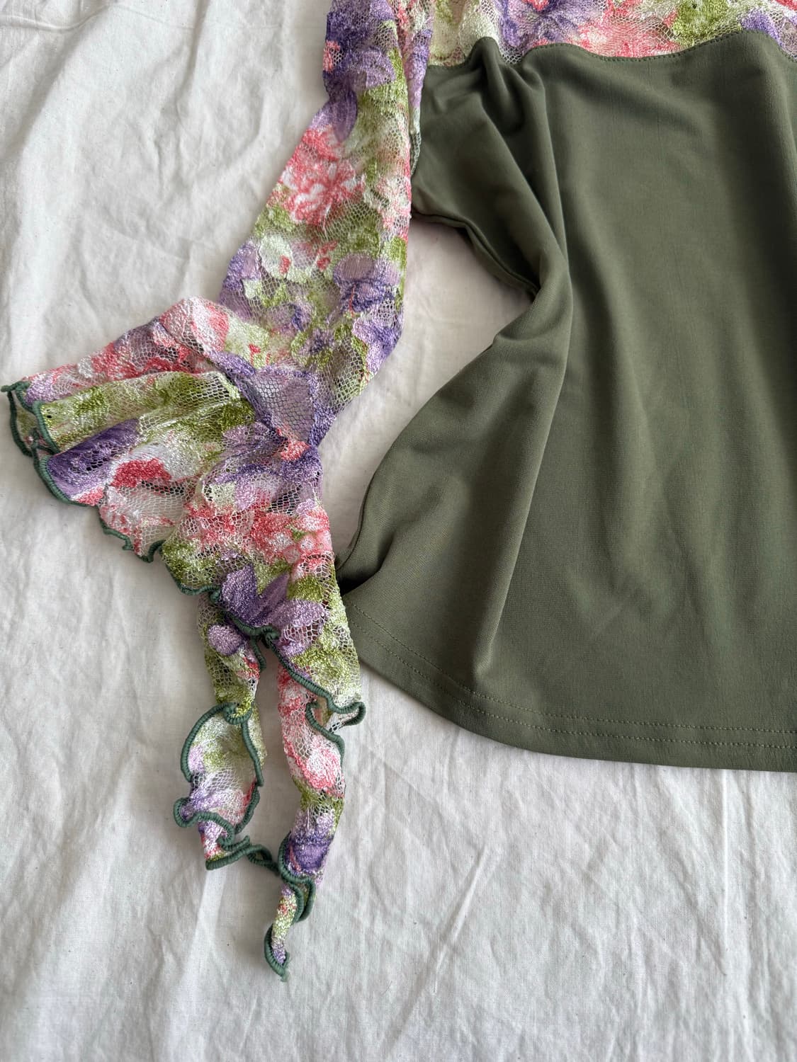 페어리 오리엔탈 그린 7부 슬리브 탑 상품이미지5