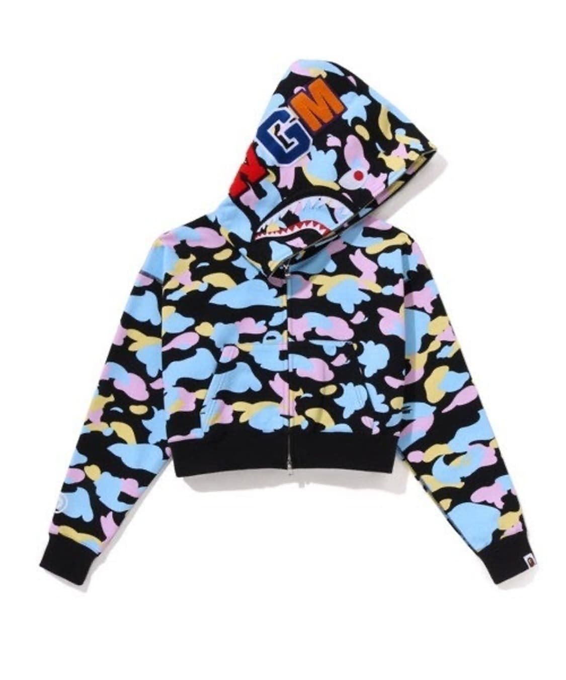 베이프 캔디카모 샤크 크롭 후드집업 상품이미지1