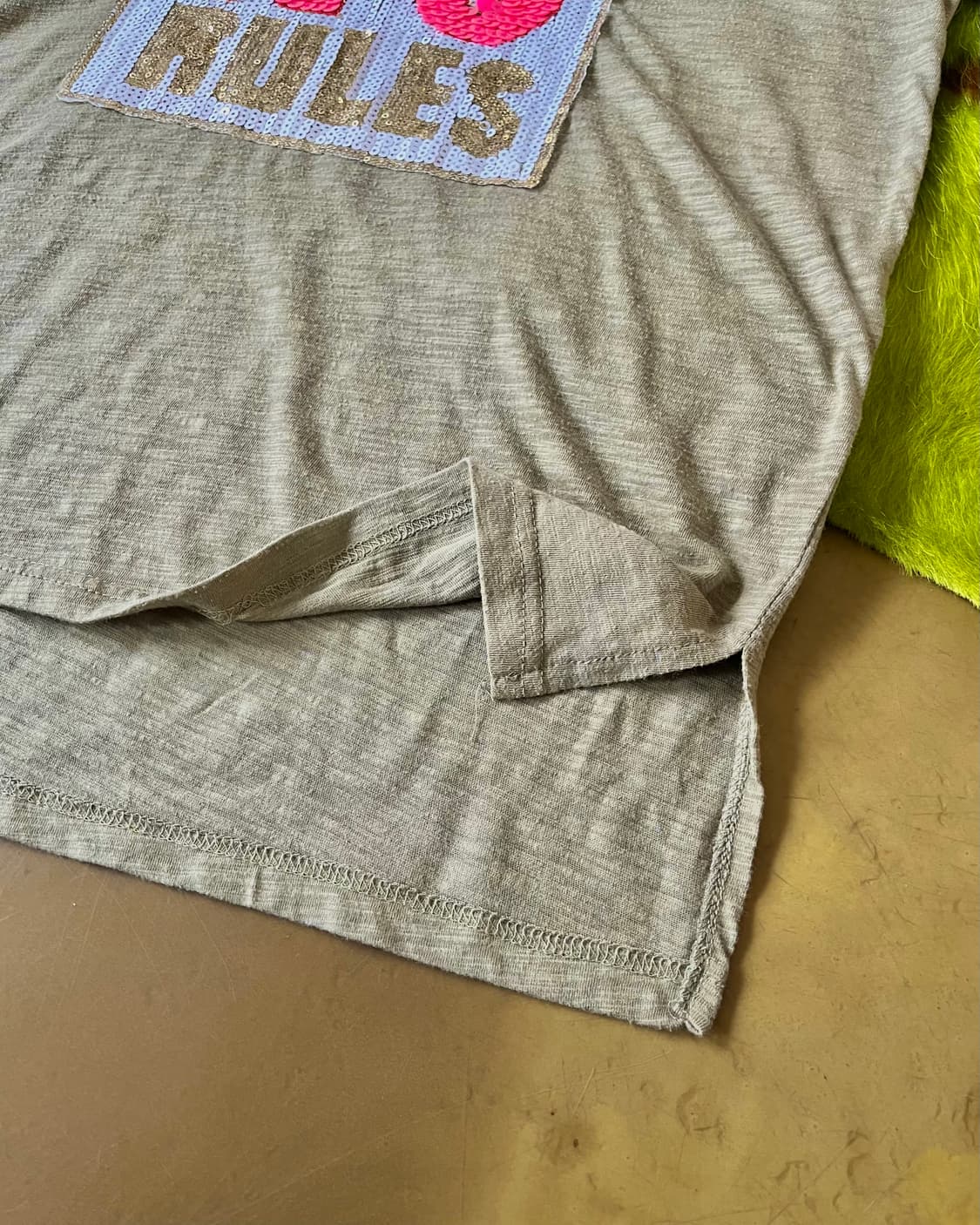 Vintage 3D Spangle Trimming 1/2 T-Shirt 상품이미지6