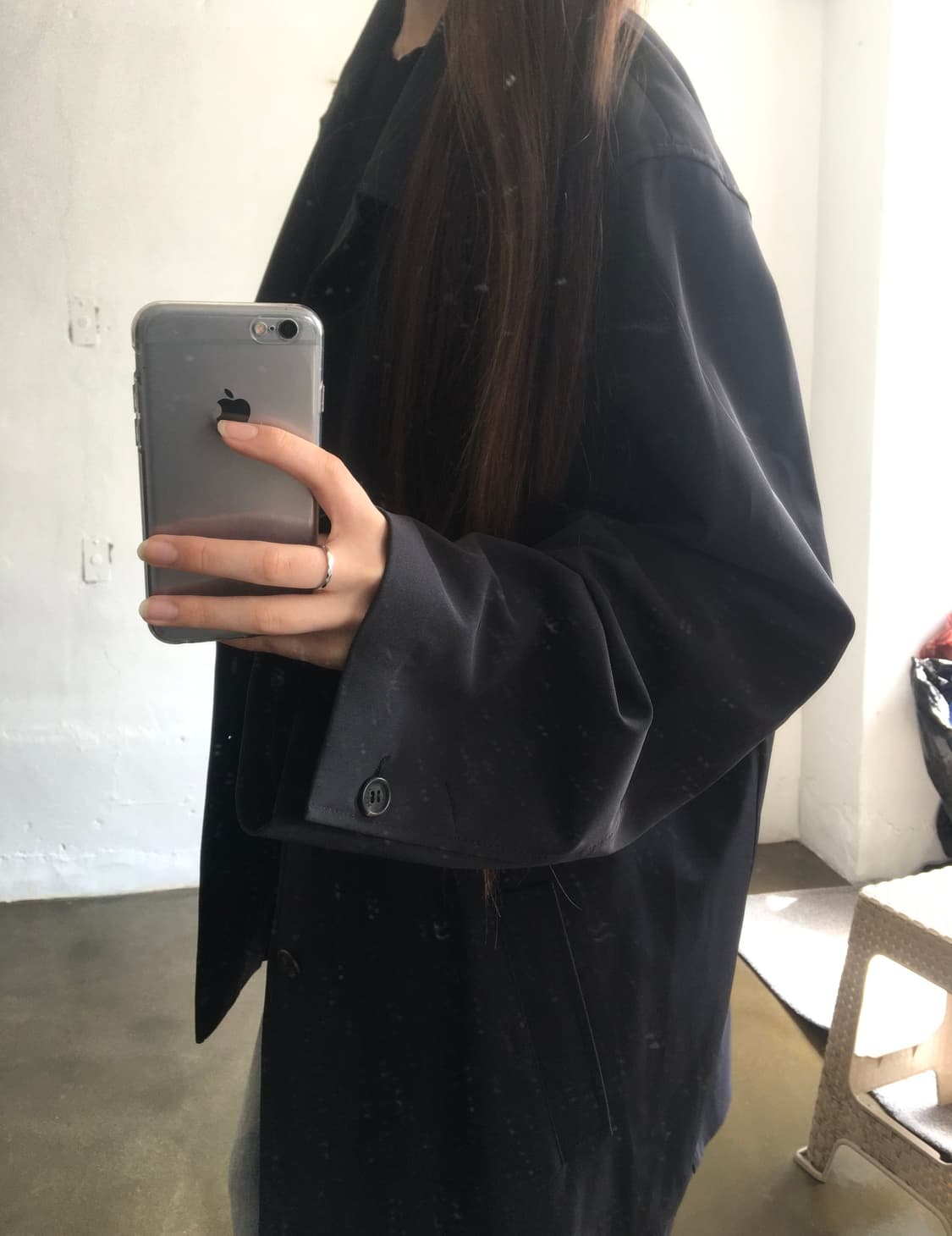 PRADA 블랙 코트 XL 상품이미지3