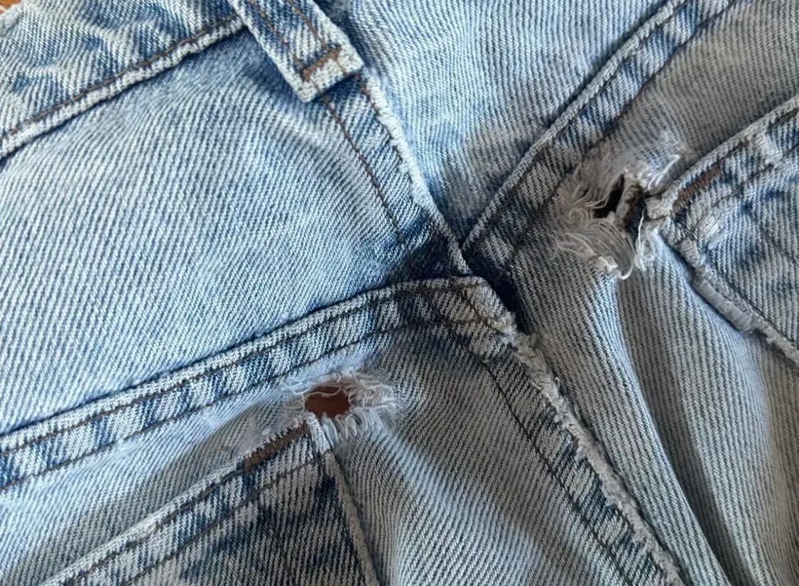 실버탭 배기핏 데님 숏팬츠 상품이미지5