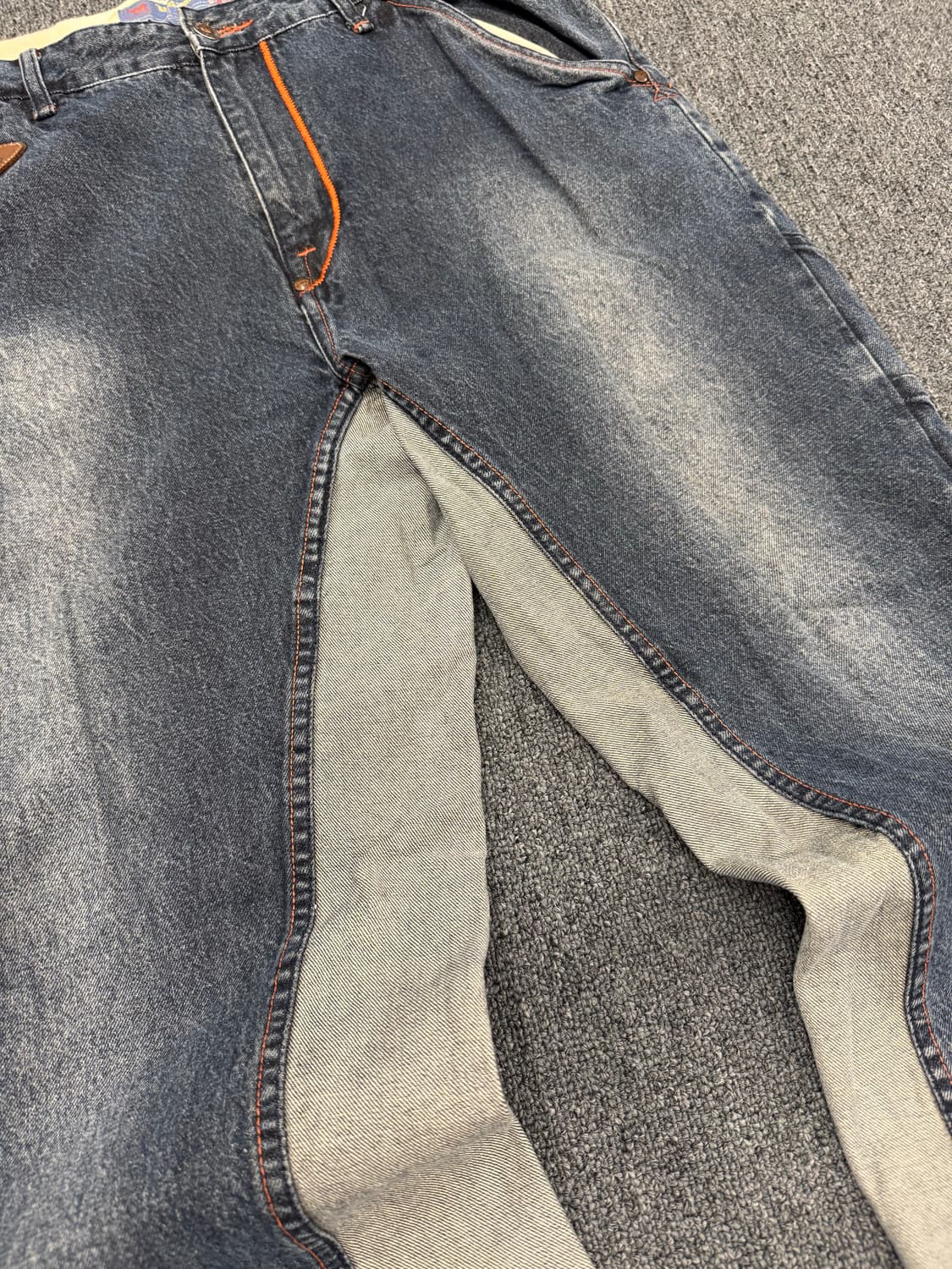 36) H&MS UNLTD US 빈티지 올드스쿨 데님 워크팬츠 힙합팬츠 상품이미지2