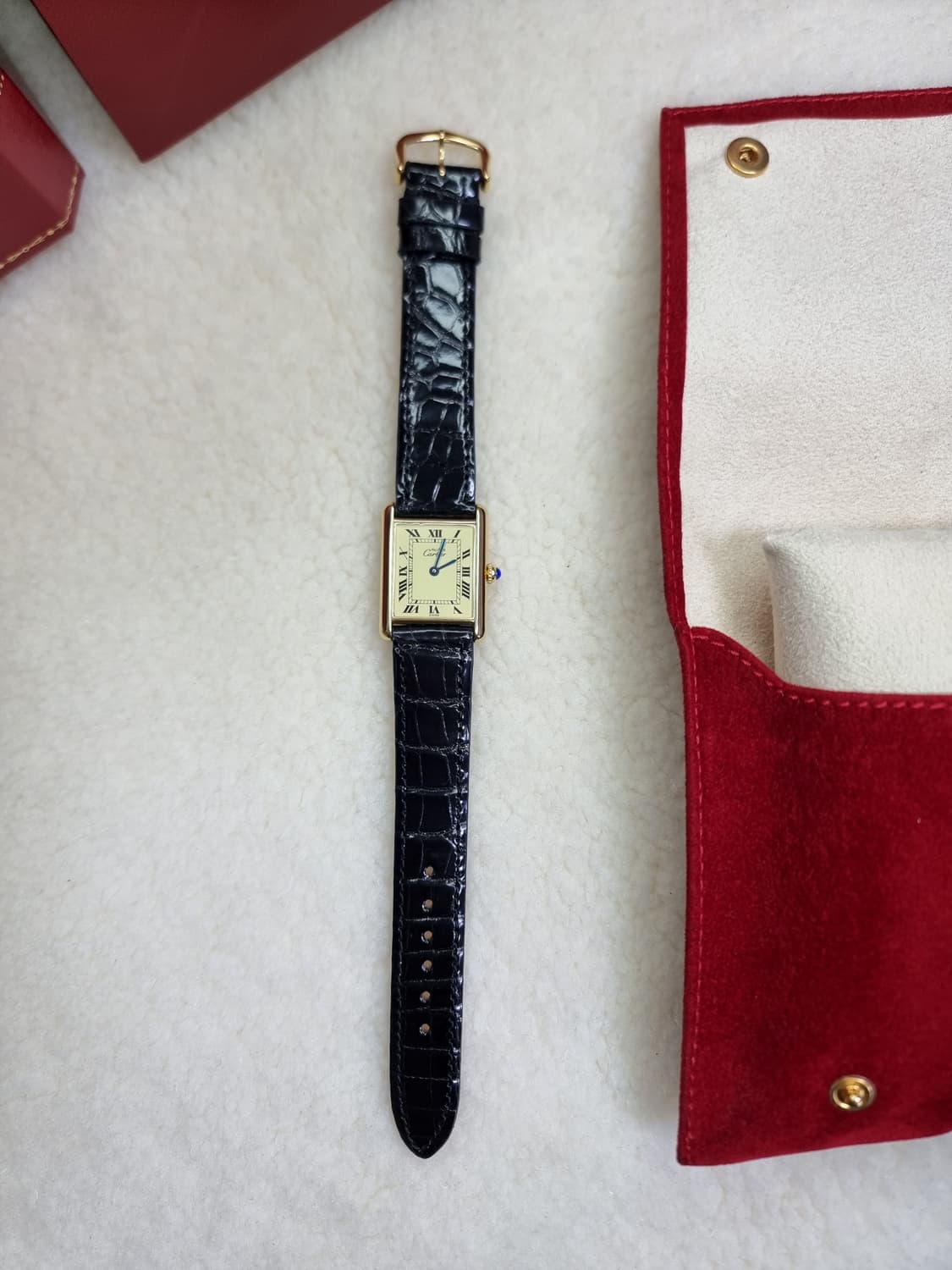 까르띠에 빈티지 탱크머스트 라지 샴페인다이얼 핀버클 시계 (남녀 공용) 상품이미지3