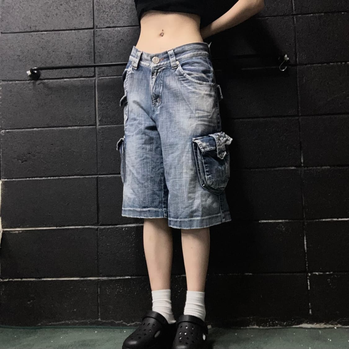 빈티지 워싱 카고 데님 팬츠 상품이미지1