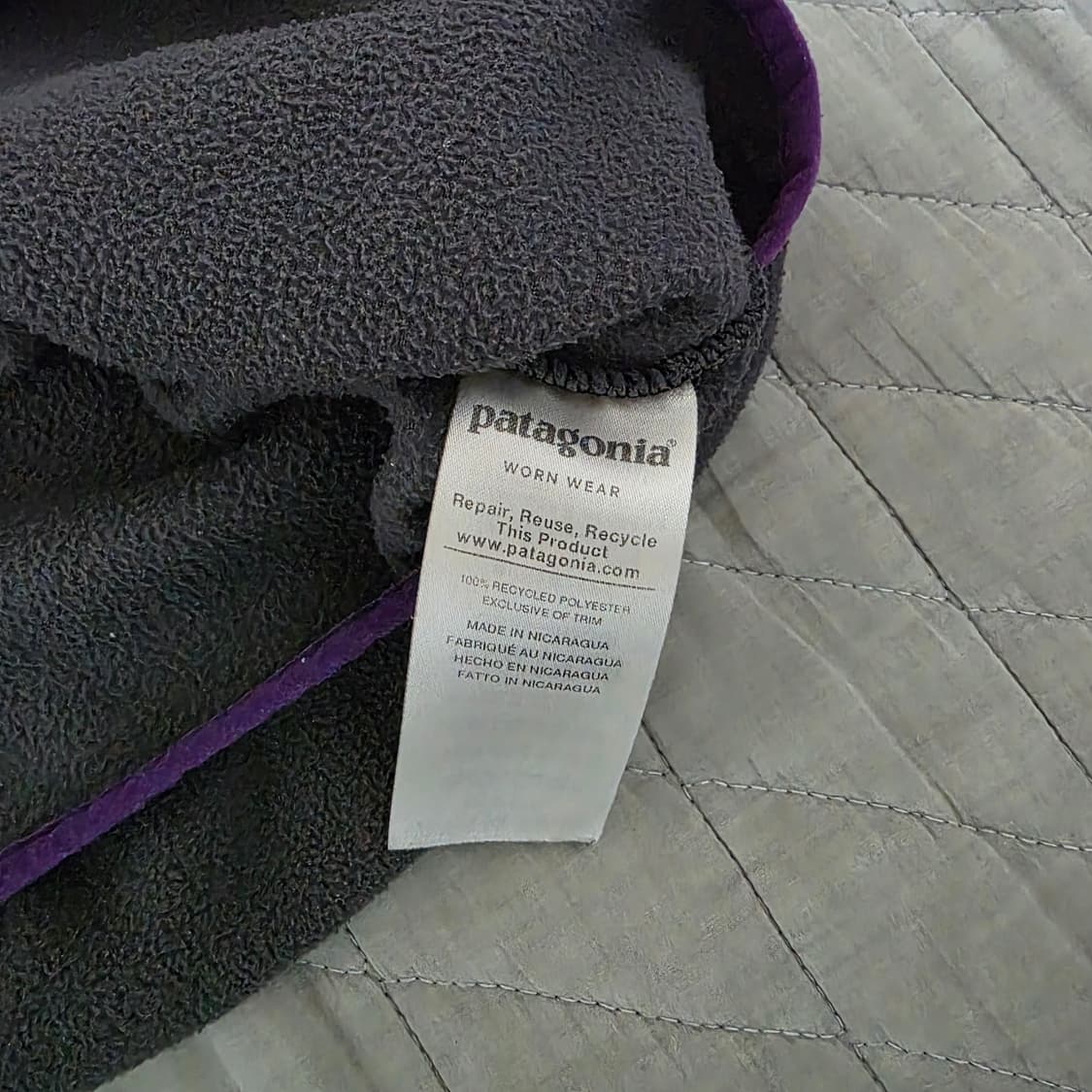 [L] 빈티지 파타고니아 마이크로 디 스냅 플리스 그레이/퍼플 상품이미지5
