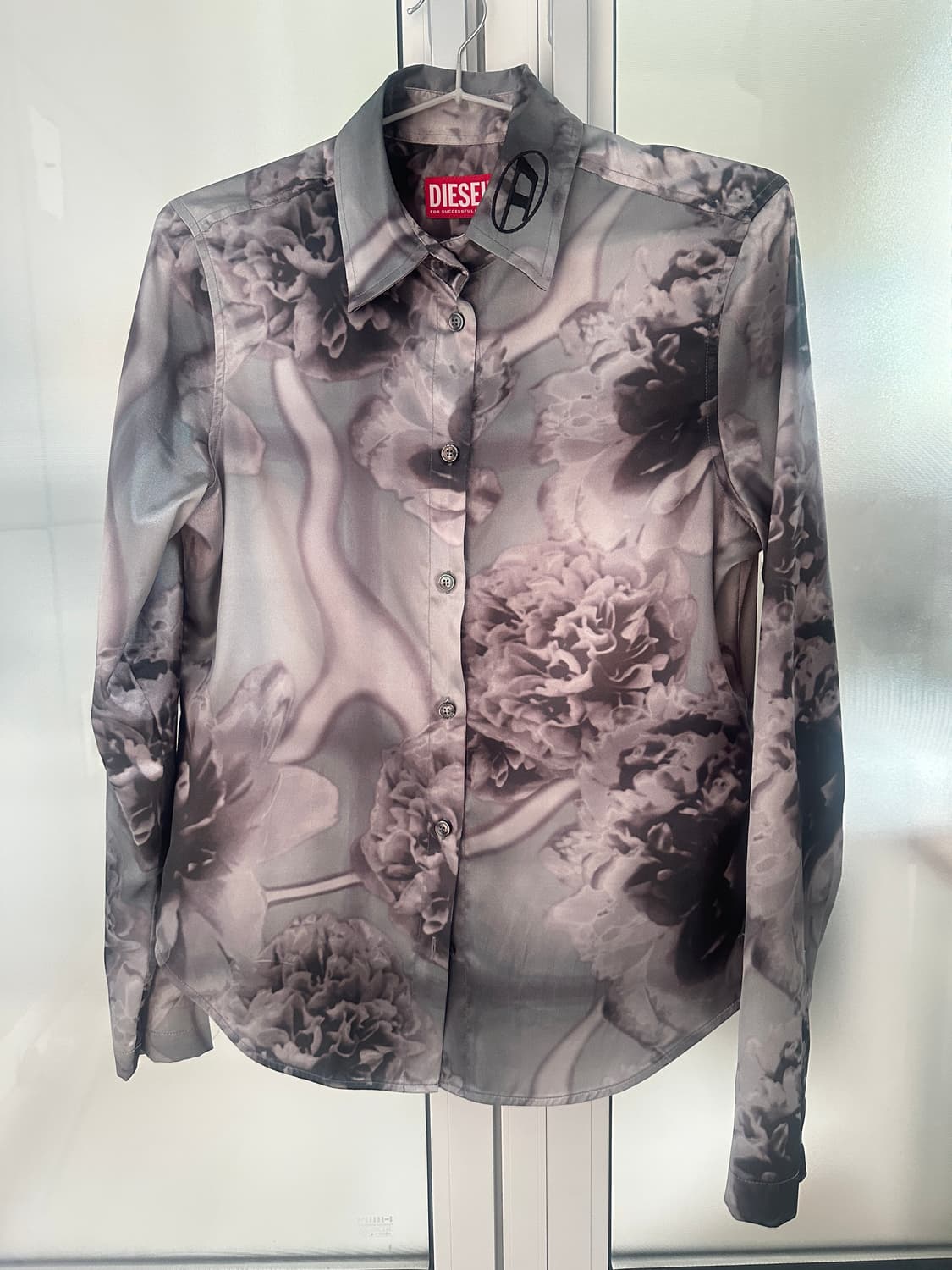 디젤 Floral-Print Satin Shirt 새틴 셔츠 상품이미지1