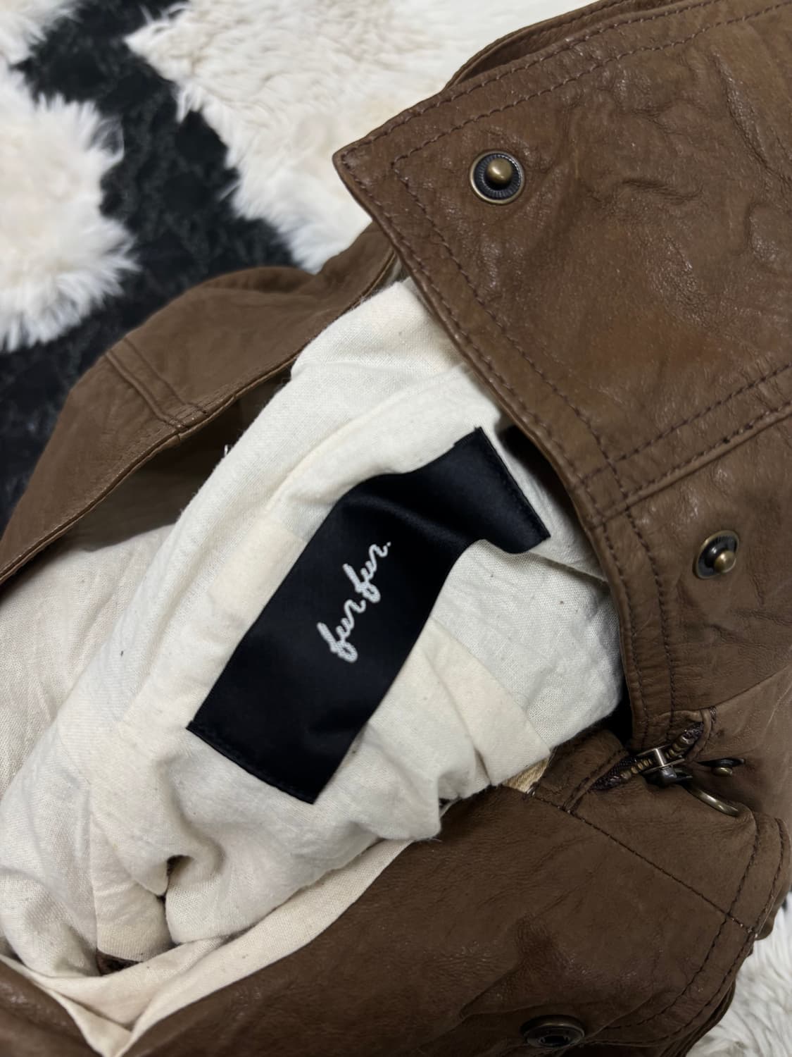 🖤RARE🖤Opium Brown Over Hoodie Leather  상품이미지10