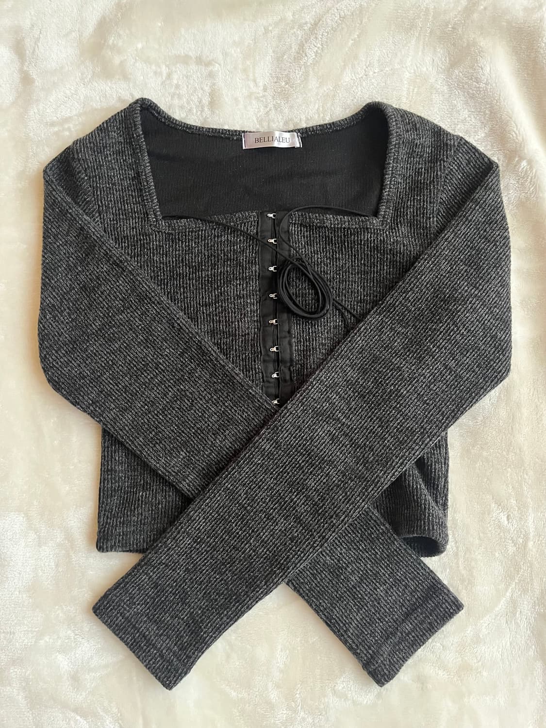 벨리아르 스퀘어넥 후크 가디건 상품이미지2