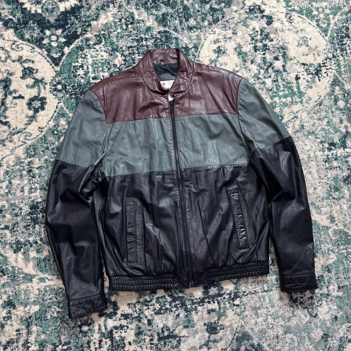 80s Bermans Leather Cafe 레이서 가죽 자켓 40 상품이미지5