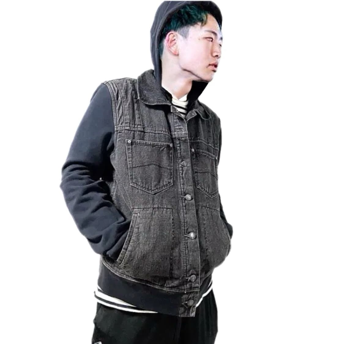 아르마니 익스체인지 90s 데님과 코튼 혼방 후드자켓 상품이미지1