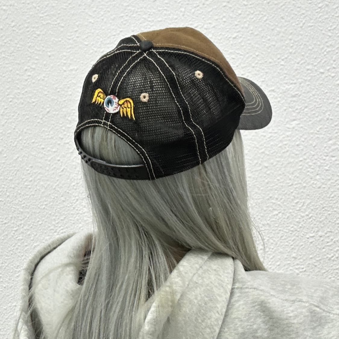 본더치 y2k 레더 브라운 볼캡 상품이미지3