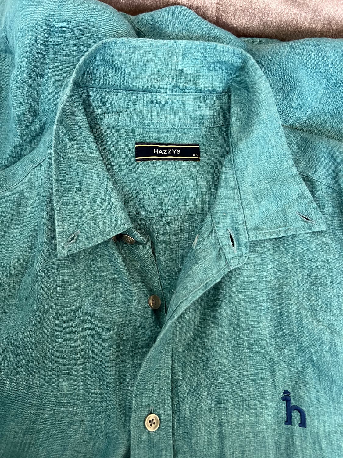 헤지스 남성 청록 린넨셔츠 긴팔셔츠 상품이미지5