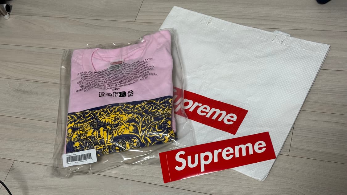 [XL] 슈프림 26SS 롱슬리브 웜벳 티셔츠 핑크 상품이미지2