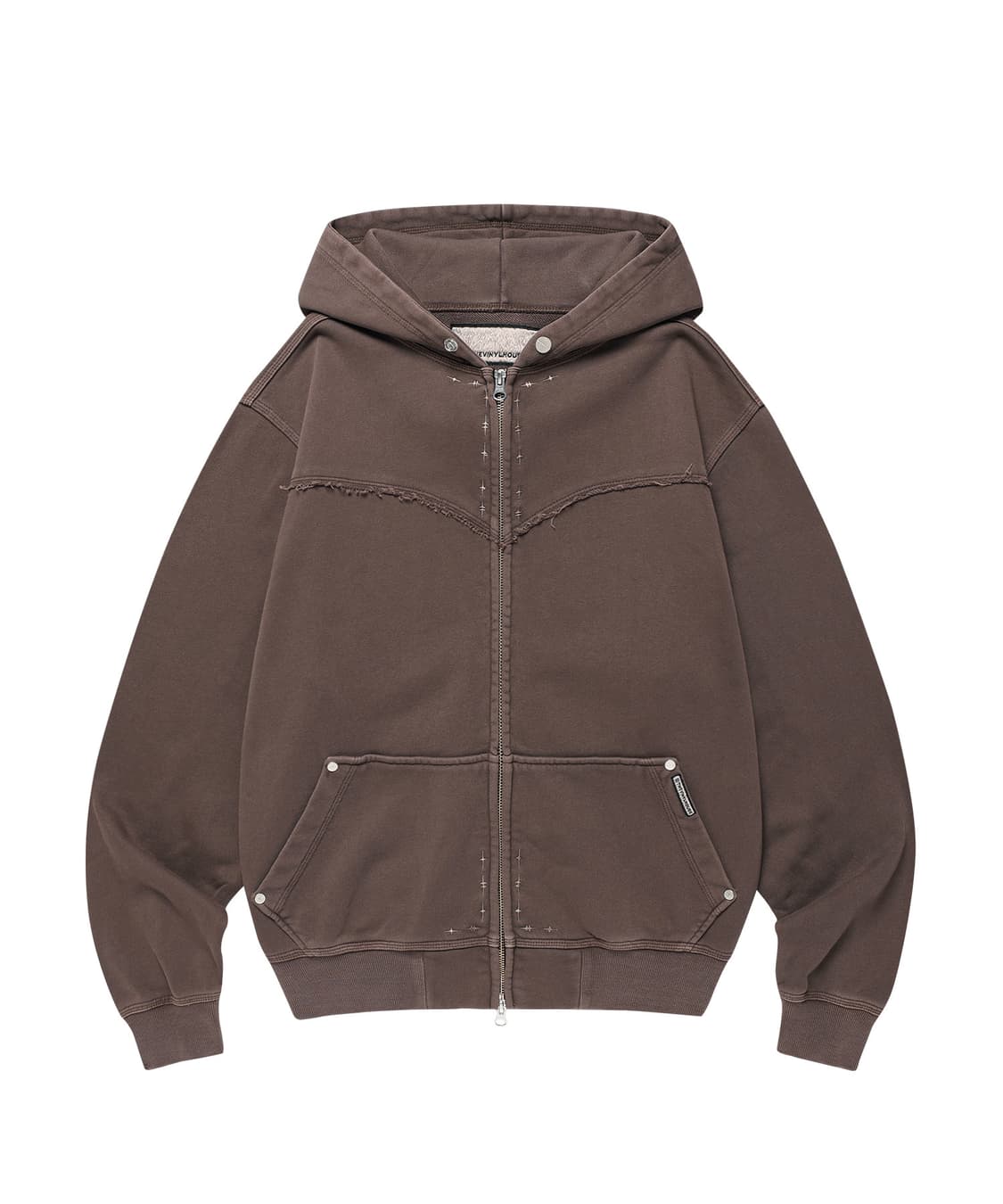 thevinylhouse DYED HOODIE ZIP-UP BROWN 상품이미지1